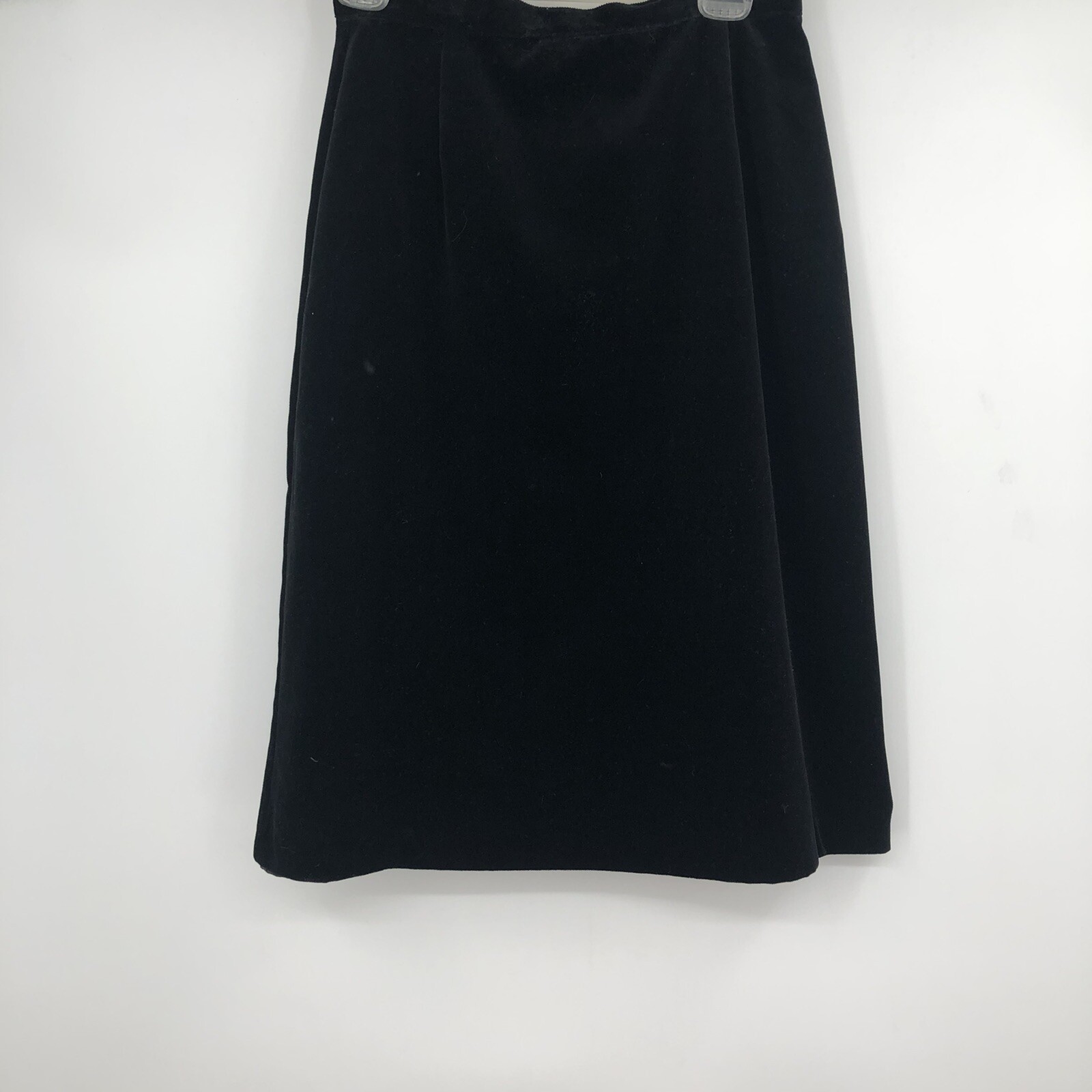 Vintage Tan Jay 1970s Black Velvet Classic A-Line Skirt Women’s Size 12