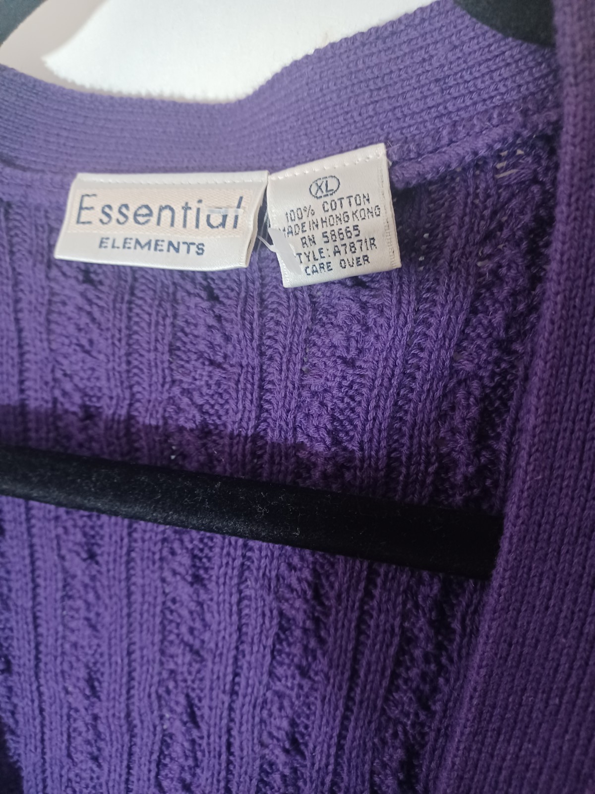 Essentials Elments Women’s 1980s Button-up Purple Sweater Vest Vintage XL