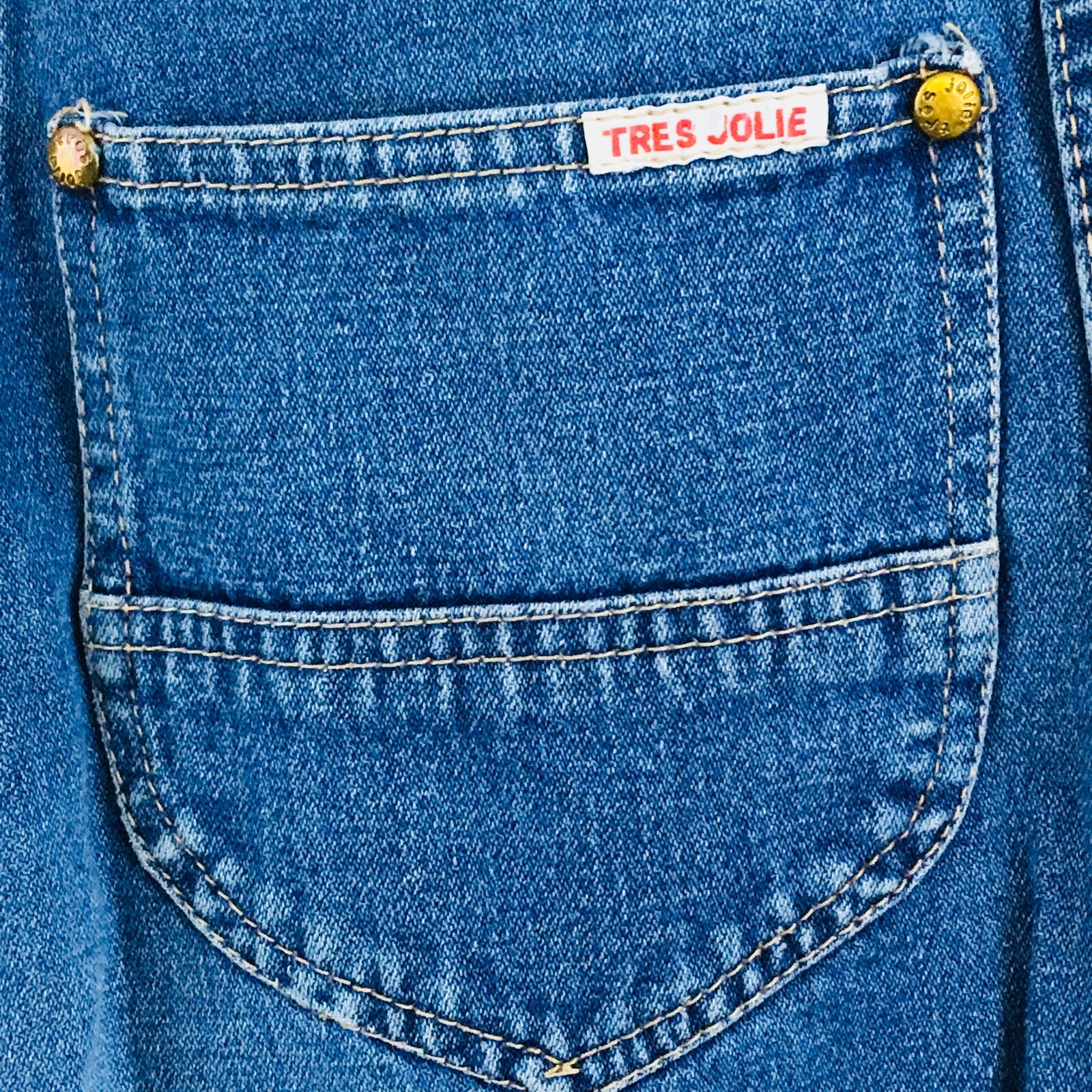 Vtg Womens 3/4 Tres Jolie Blue Jeans High Waist Mom Pleated Tapered 30″ Inseam