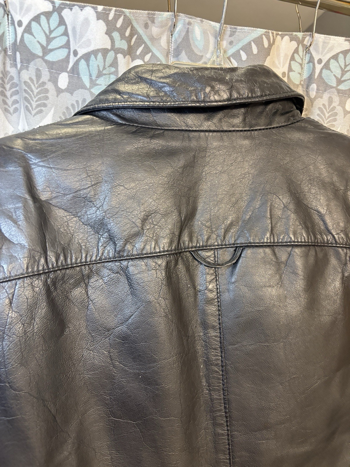Vintage Etienne Aigner 100% Genuine Leather Jacket Coat Black Hong Kong Size 6