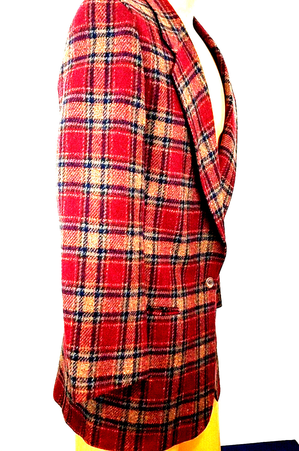 vintage ll bean womens plaid blazer 1 button closure fully lined size 10R