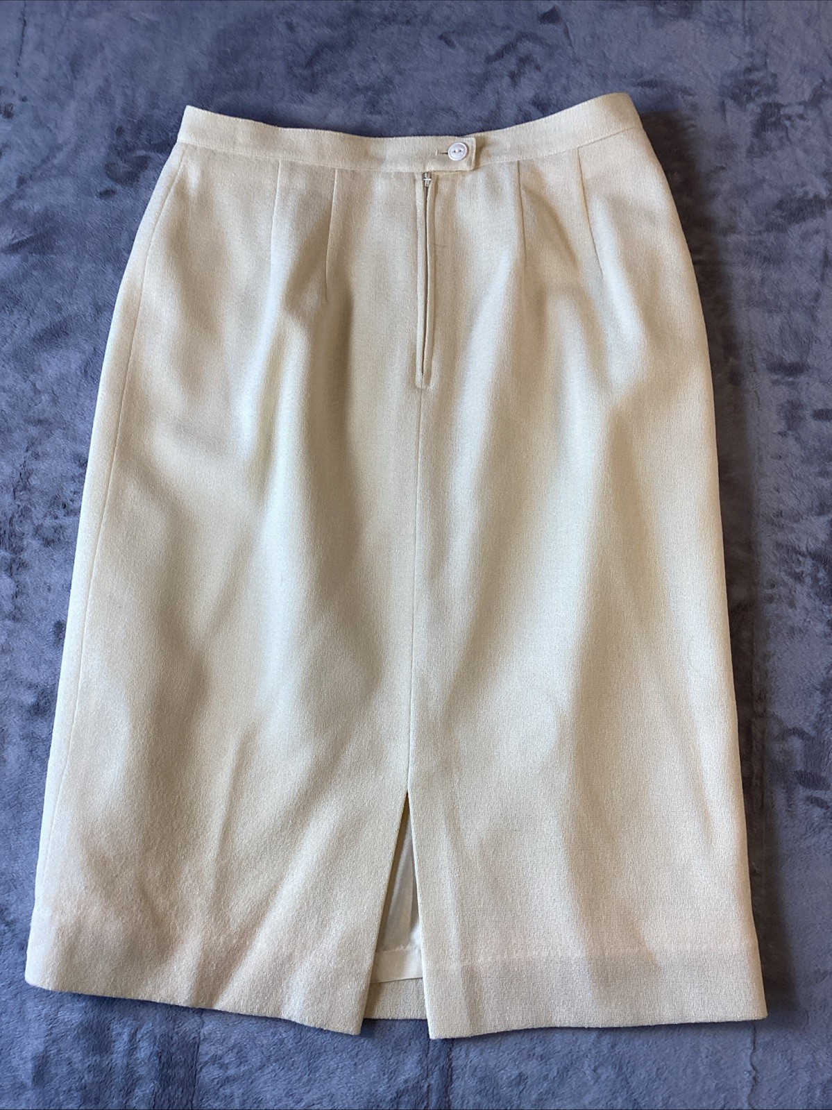 Vintage Y2K Herbert Grossman Cynthia Sobel Ivory Wool. Jacket Skirt Set Sz 10