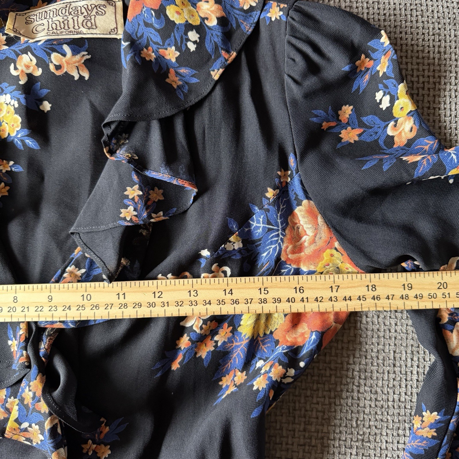 Ruffle Collar Vintage Blouse Sundays Child S Boho Hippie Peplum 70s Prairie Cali