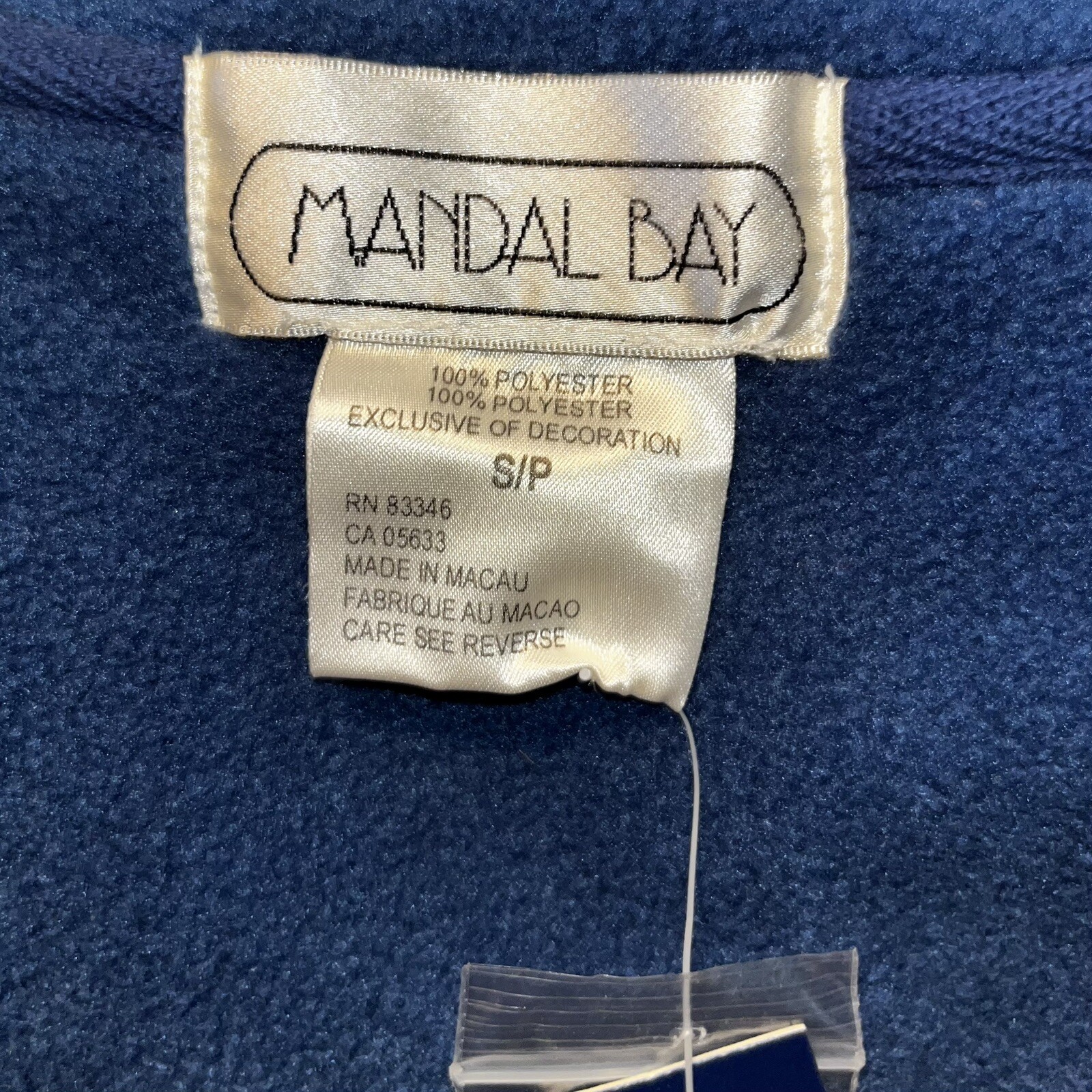 NWT VTG 1990s Mandal Bay Peppermint Candy Gingerbread Christmas Fleece Jacket S