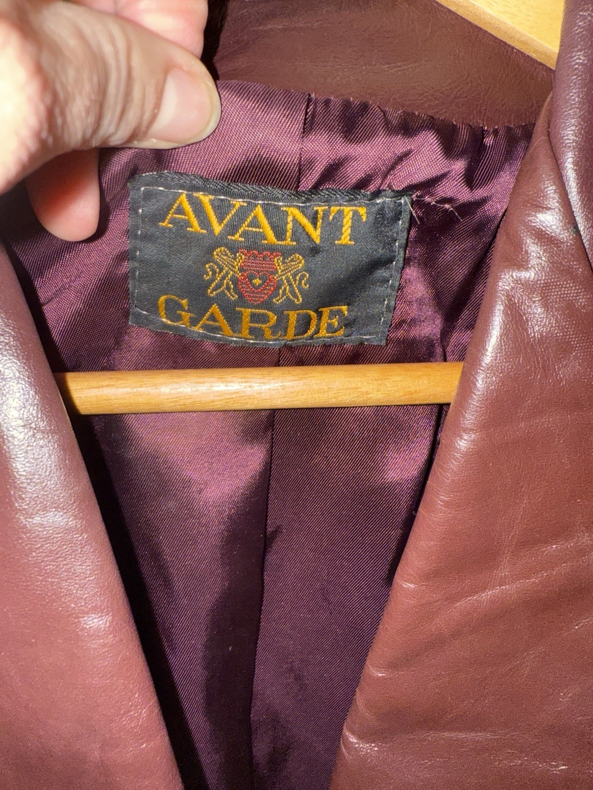 Vintage 70s Avant Garde Deep Burgandy Leather Button Up Jacket/Blazer Womens S
