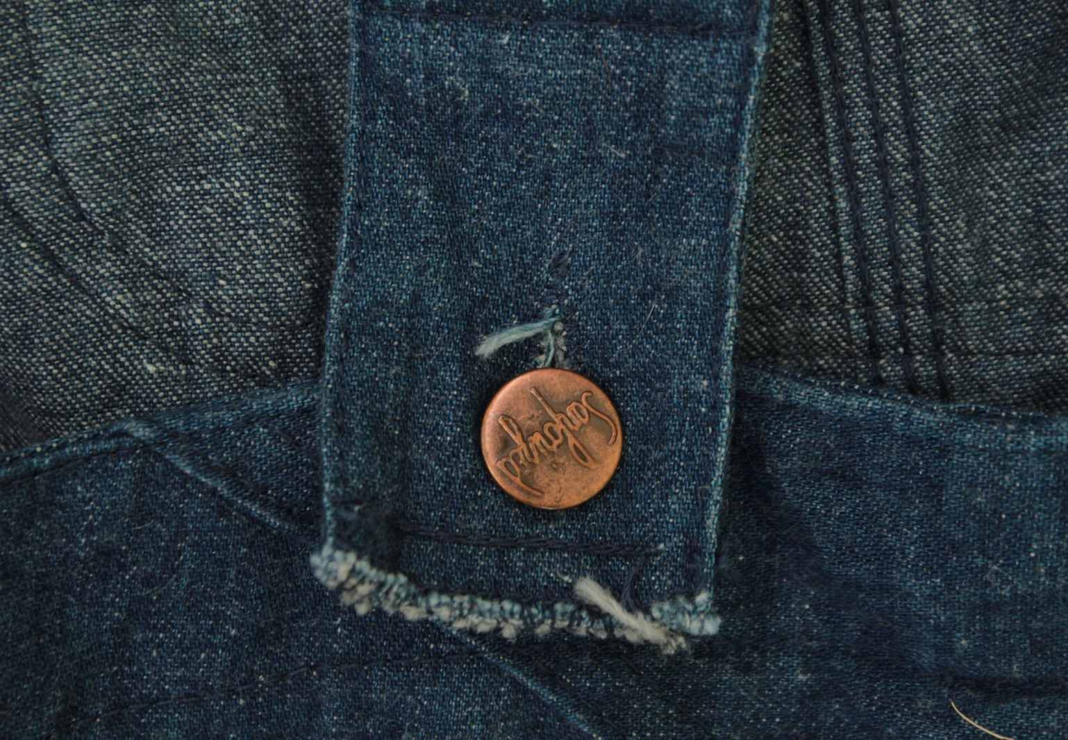 VTG Women’s 70s Dark Blue Denim UFO Bellbottom Overalls Sz XS/S 30″ 1970s