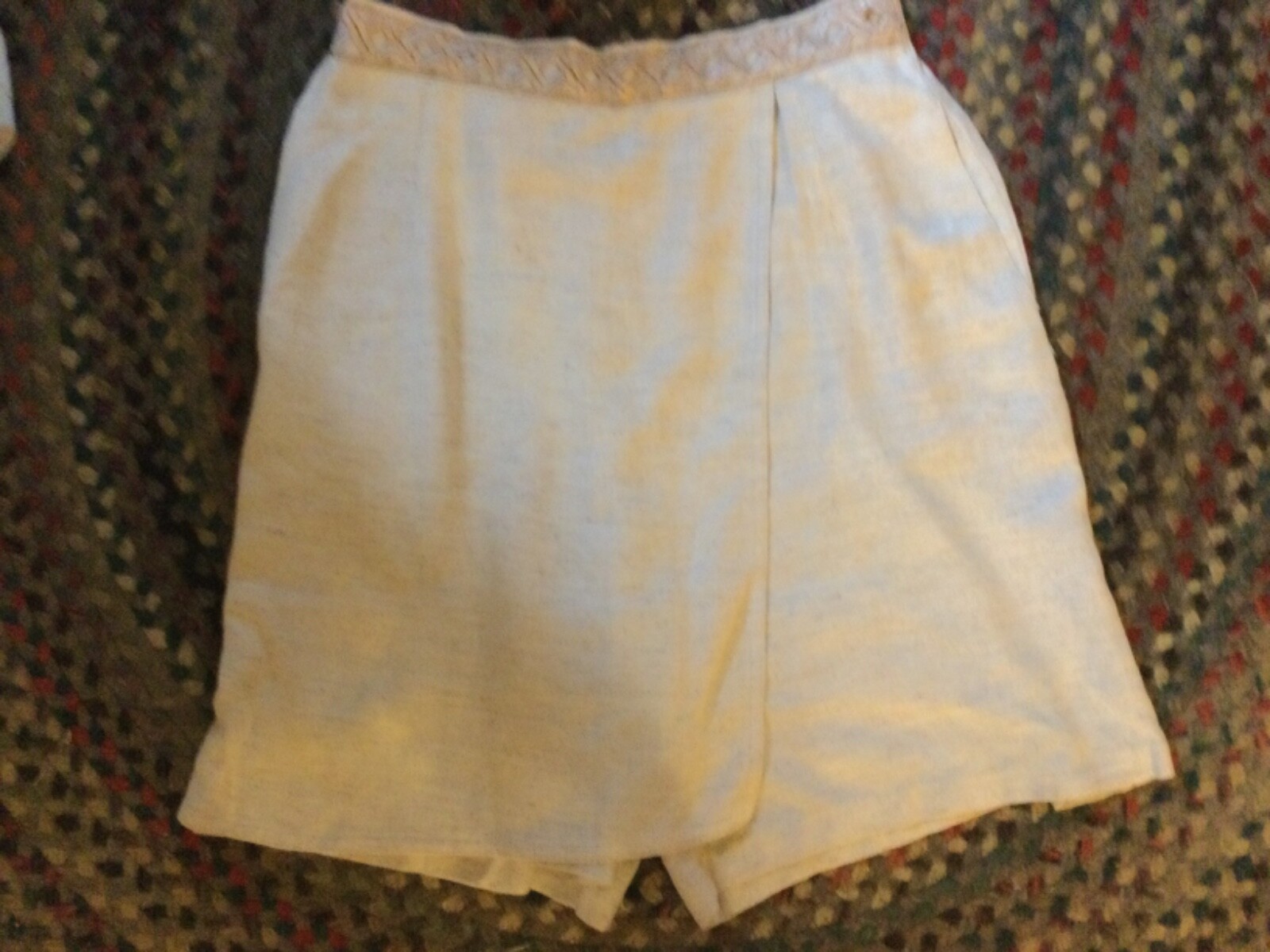 Womens’ Vintage B.X.B. Oatmeal Mid-Weight Rayon Linen Culottes Made in USA SZ 8