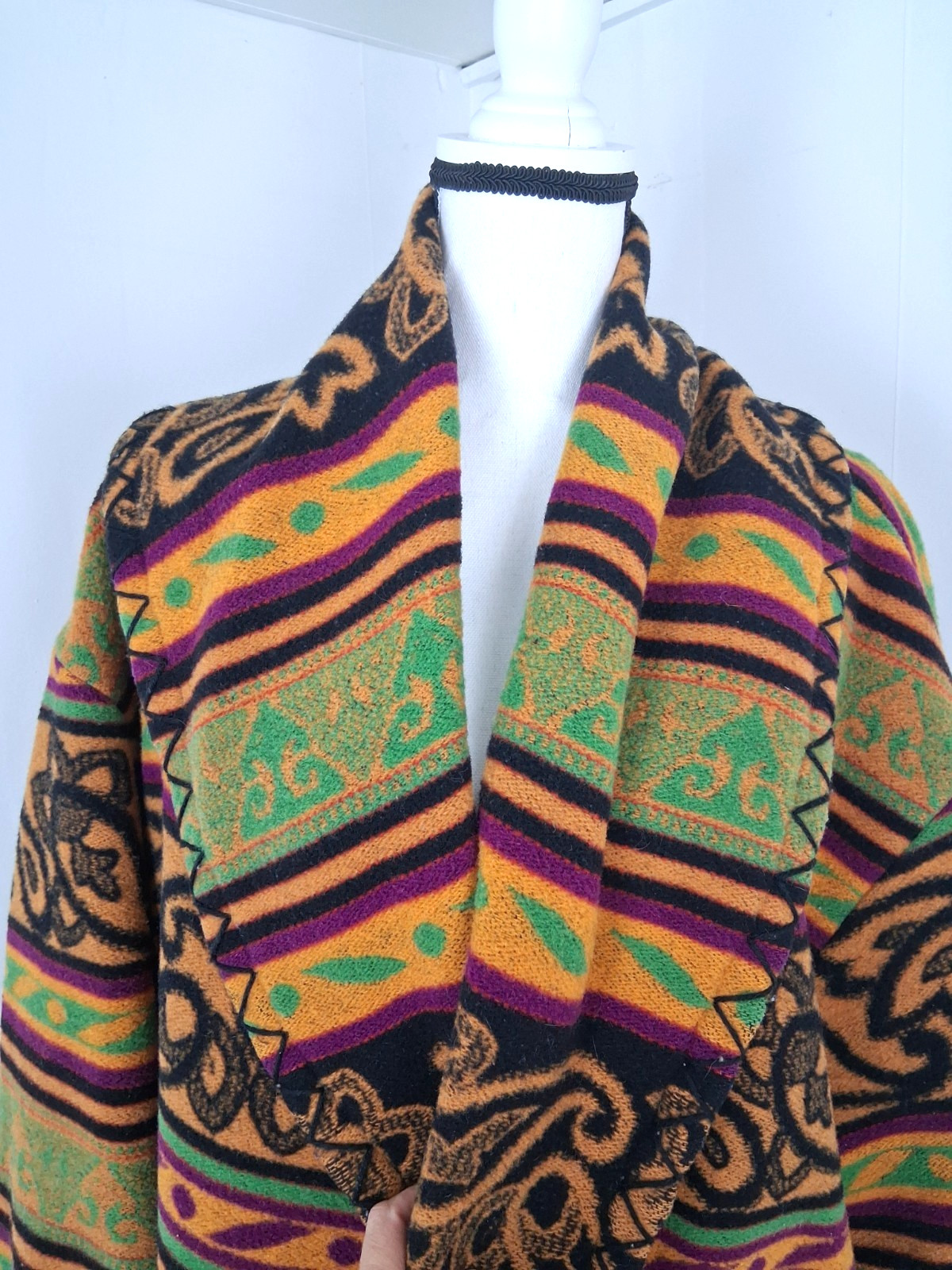 Vintage Byblos 1970’s Blanket Coat by Gianni Versace 100% Wool Unique RARE