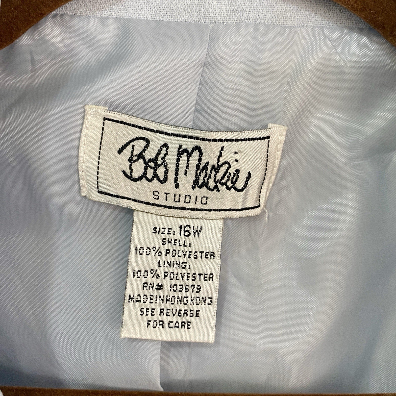 NWT Bob Mackie Studio Ice Blue 3/4 Sleeve Blazer Jacket Plus Size 16W