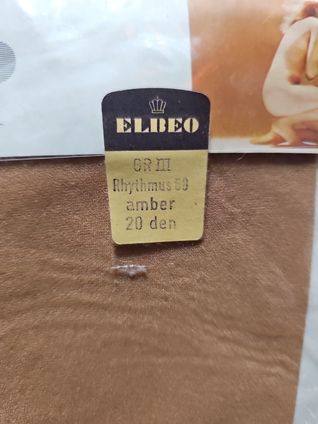 Vintage Elbeo Rhythmus Everfix Seam Free Sheer Tights Nos Amber