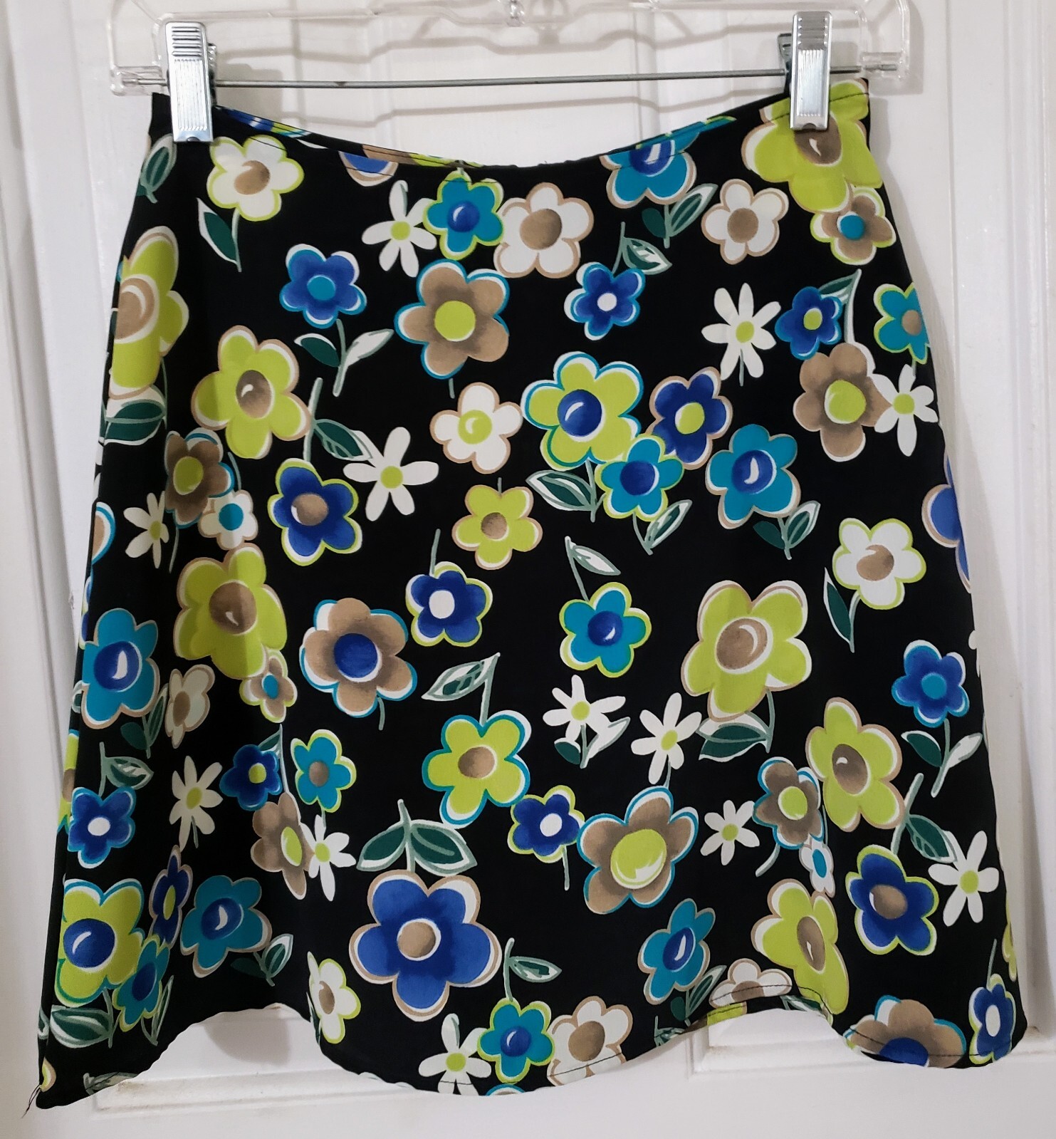 Vintage 90s Y2K Wrapper Sz 5/6 Floral Mini Skater Skirt Grunge High Rise Waist