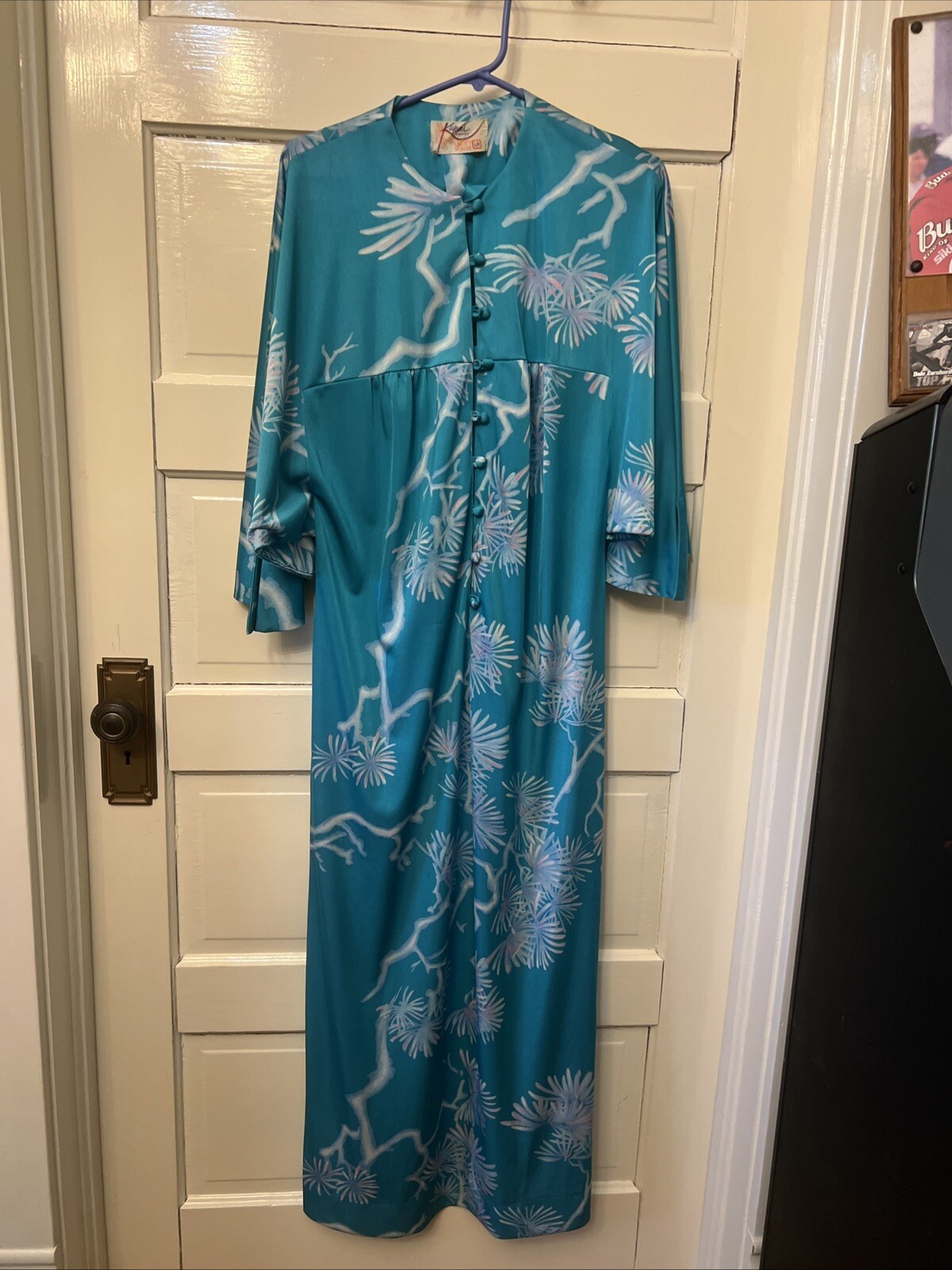 VTG 1970’s Liberty House Kiyomi HAWAII Maxi Novelty M/L? Butterfly Sleeves dress