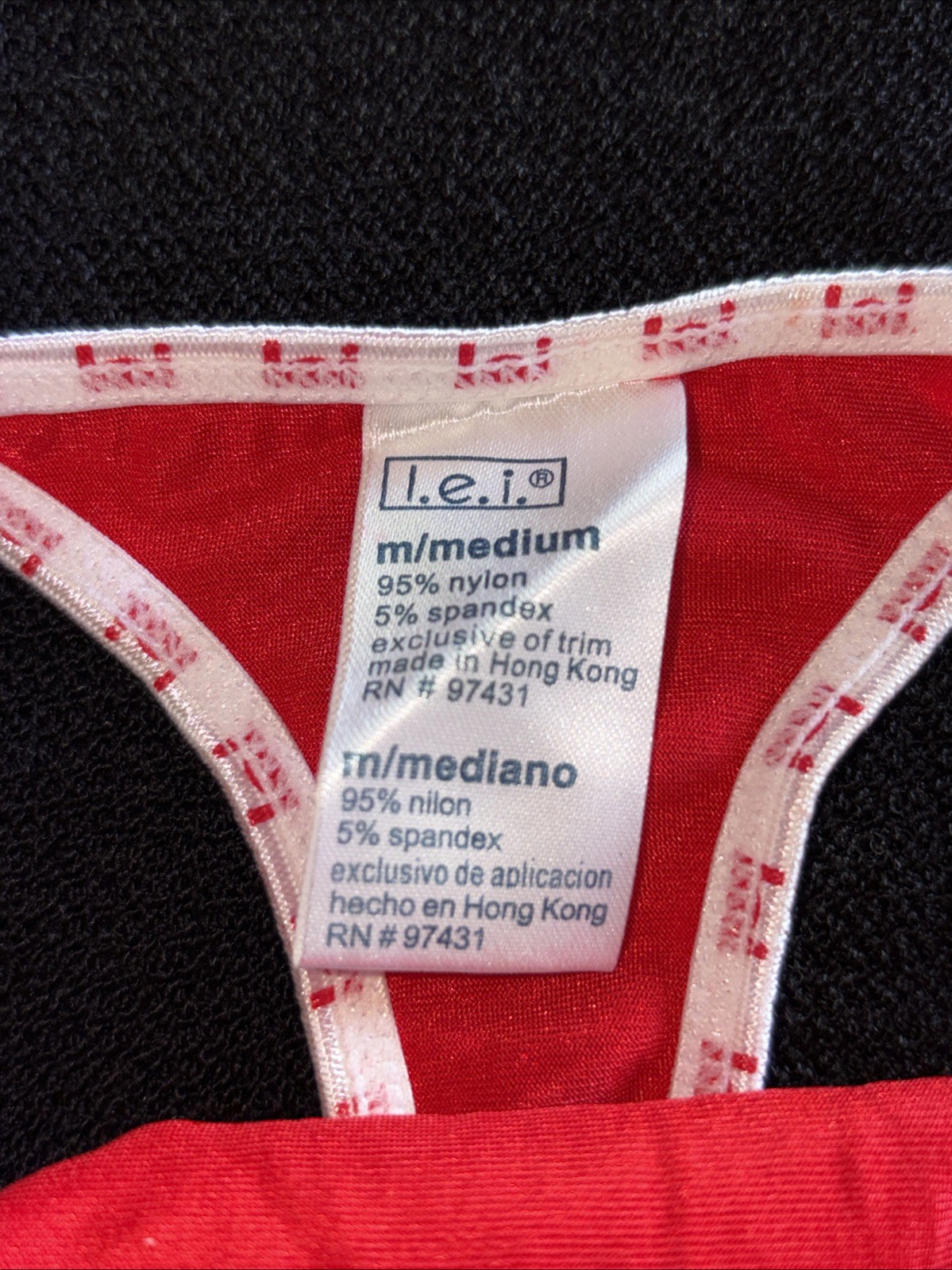 Lei Y2K Second Skin Hot Red Vintage M Thong String Bikini Panty Underwear