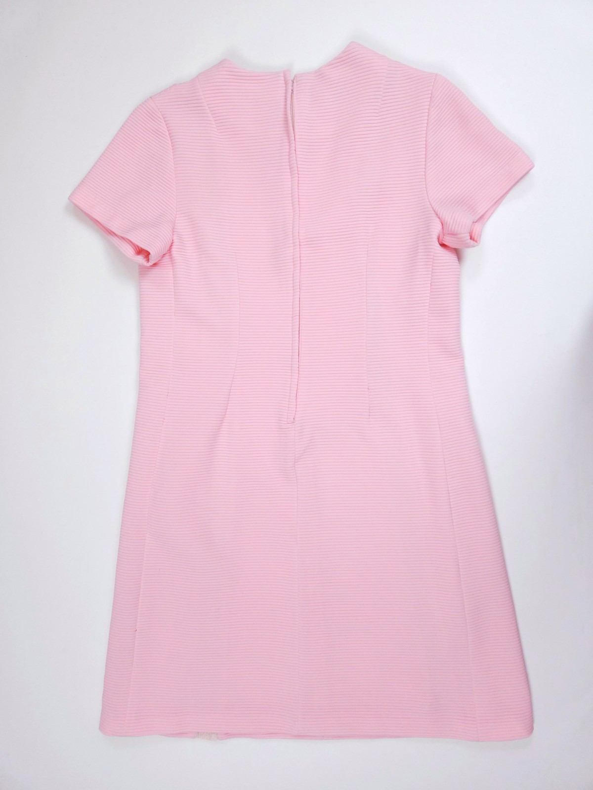 Meg Madison Vintage 60s Pink New York Ribbed Lace Shift Dress Medium