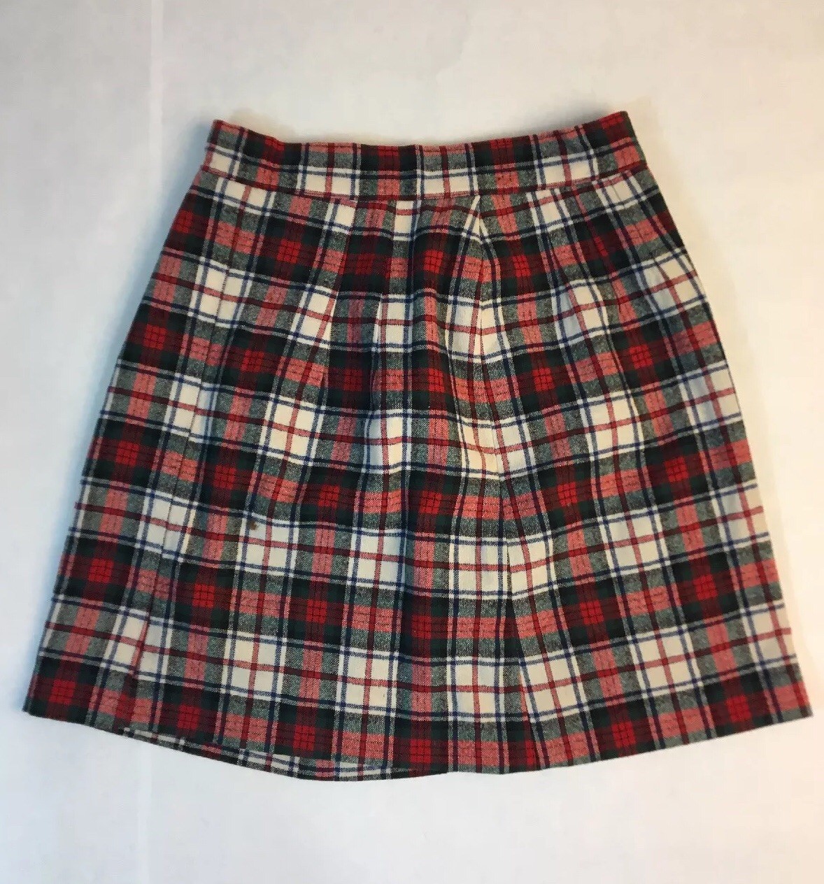 Vintage Pendleton Crepe Lined Wool Plaid Mini Skirt 26″ Waist Tartan