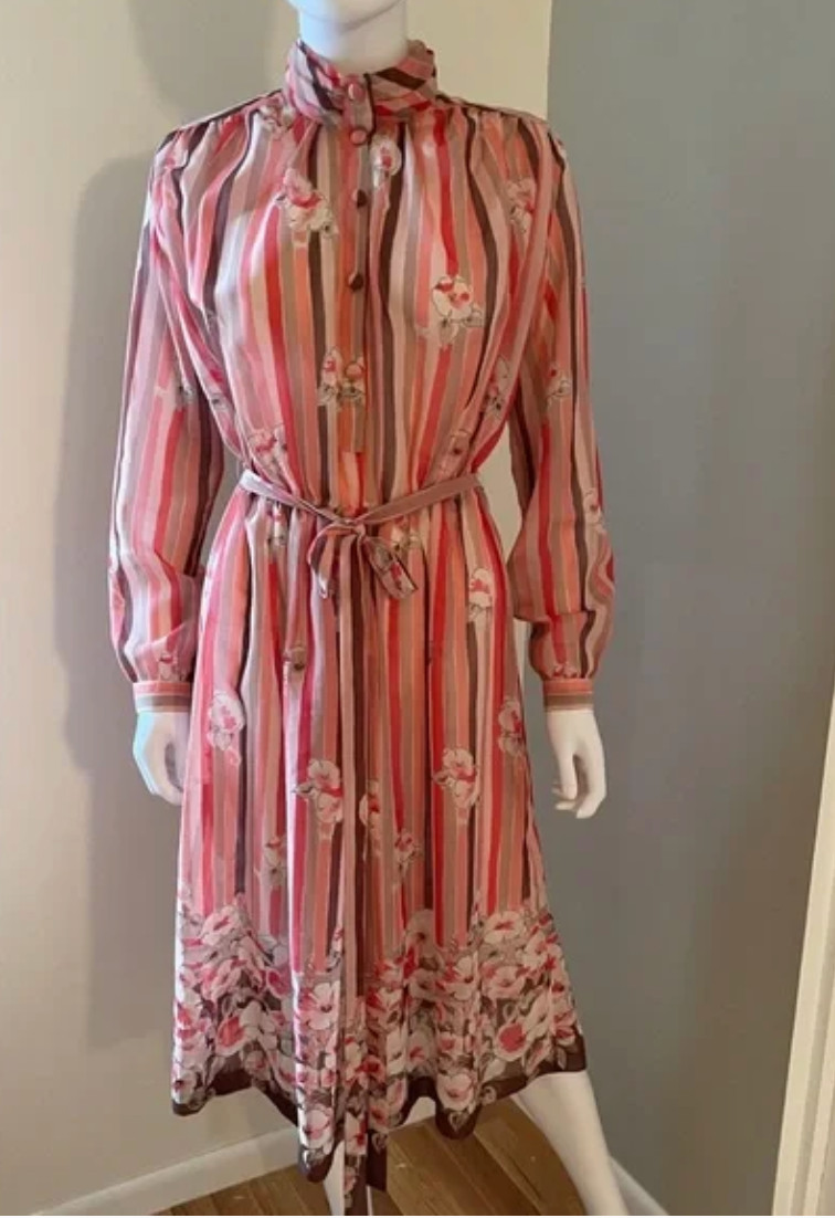Lola New Zealand Vintage Sheer Shirt Dress
