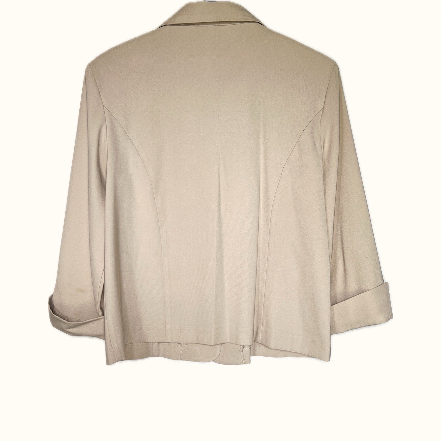 Vintage Dressbarn Beige Pant Suit Set Womens Medium Career Y2K Minimalist Office