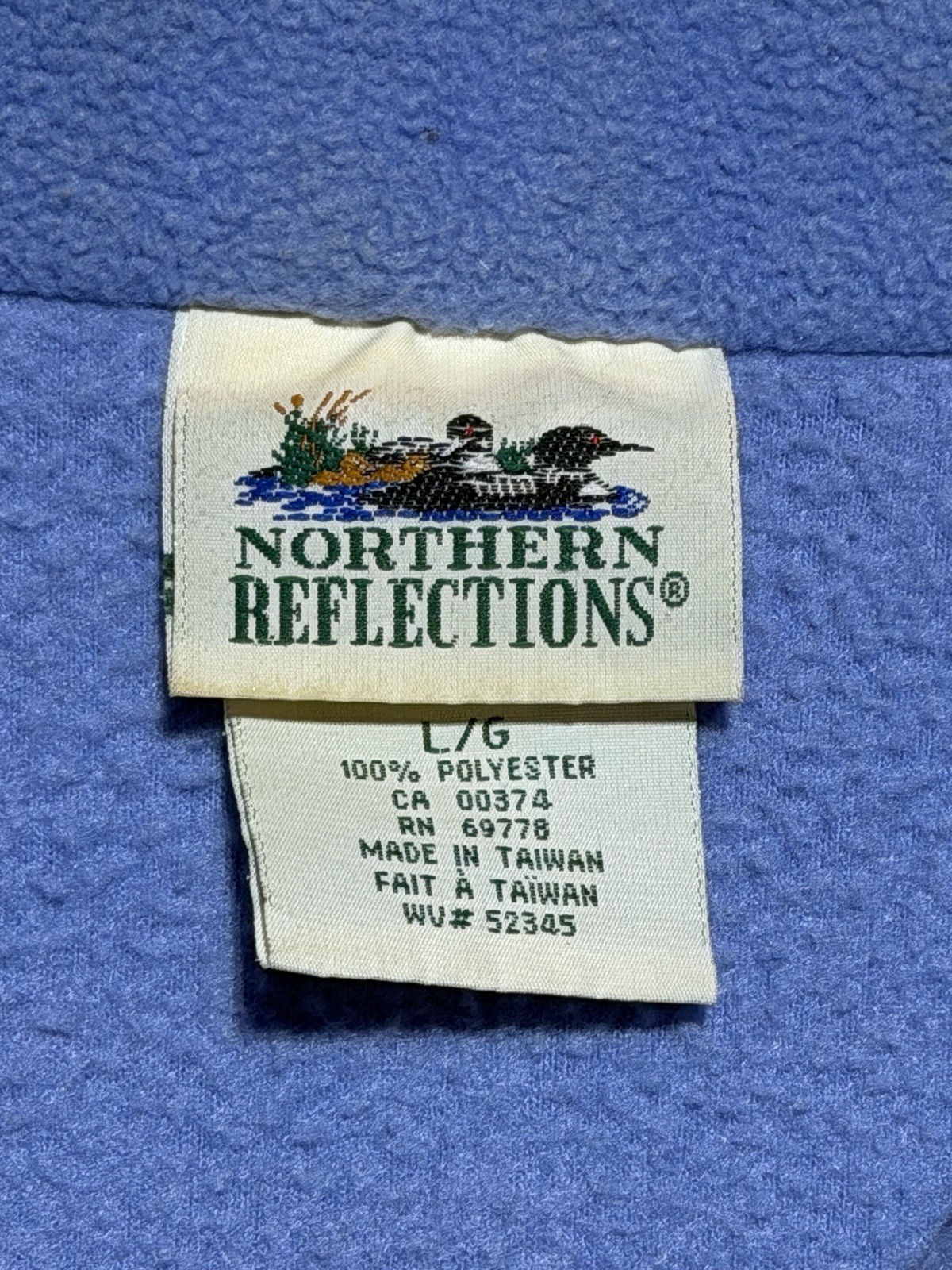 Vintage 90s Northern Reflections Beach Garden Fleece Sweater Sz L Nature Flower