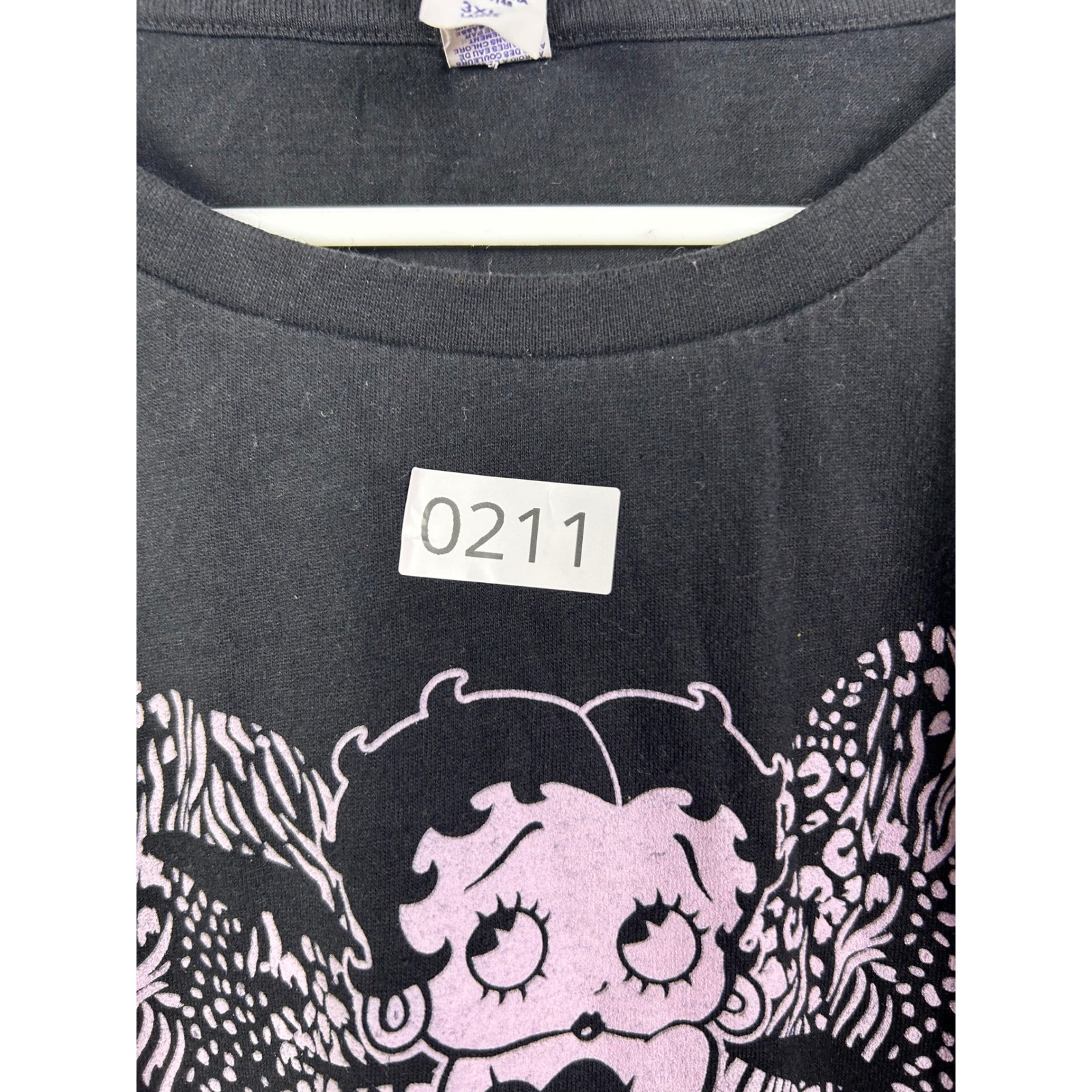 Betty Boop Shirt Women’s 3XL Pink Ribbon Hands on Knee Pose 2024 Cute Dress