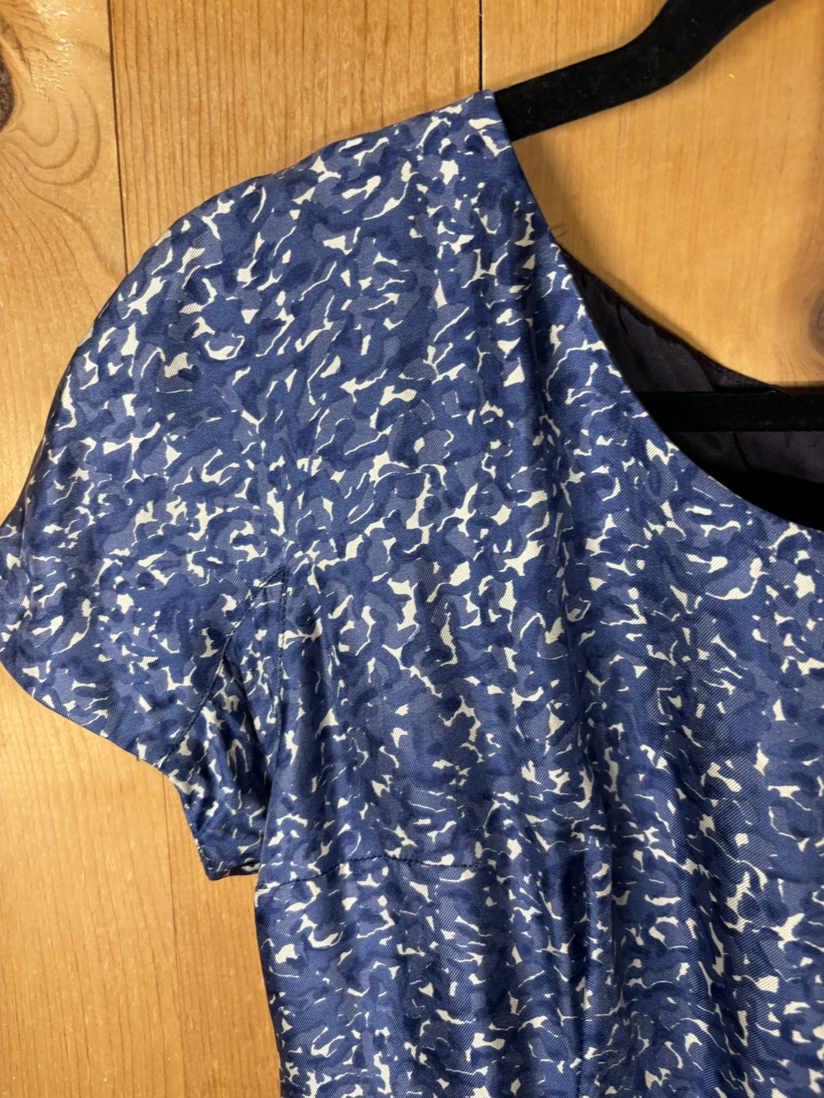 VTG 1960s Bright Blue Silk Dress (repairs Needed) Flaws Women’s Sz S 36/29”