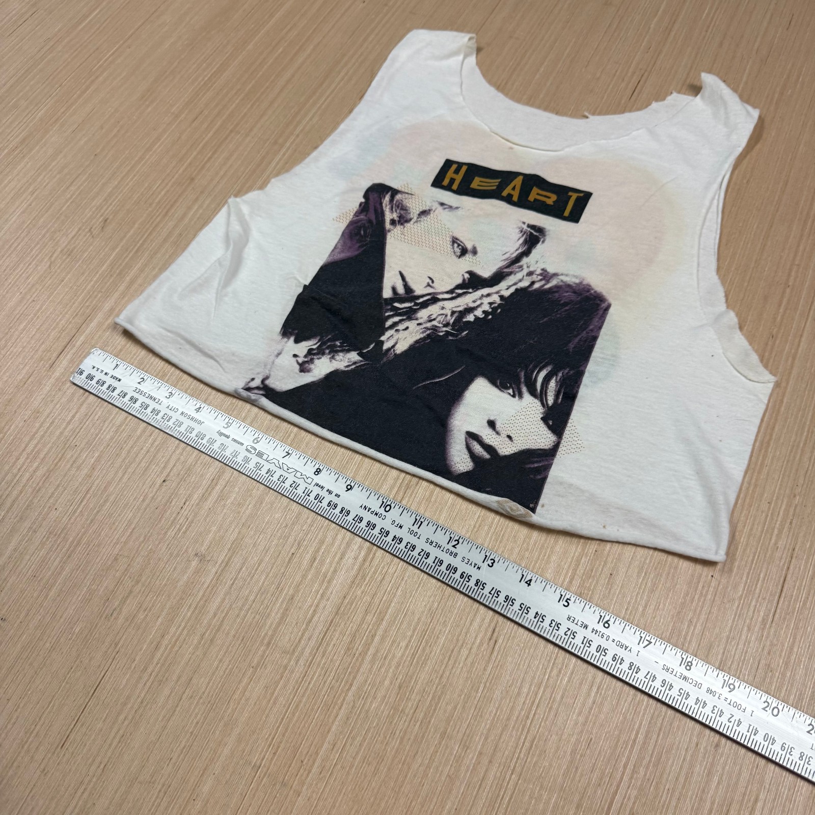 vtg 80s Heart Tour Rock Band T Shirt 1987 Heavy Metal Tank Top Crop S Bad Animal