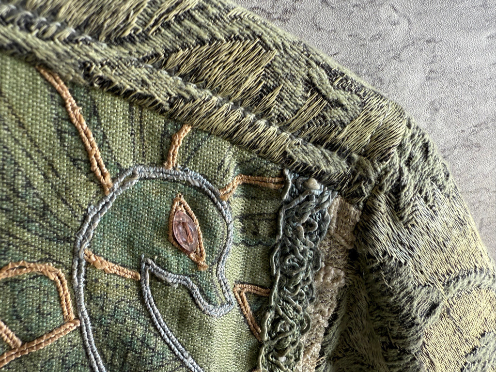 Vintage Flashback Embroidered Floral Jacquard Beaded Tapestry Jacket Size S