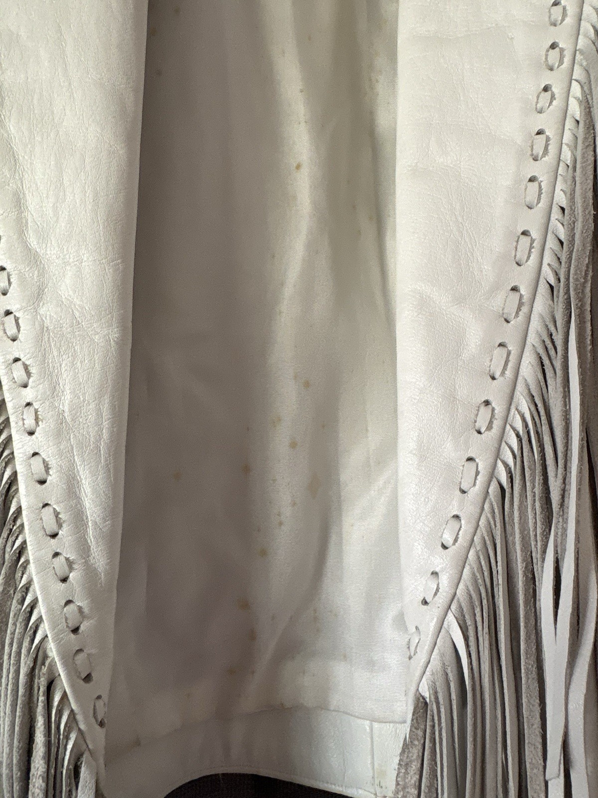 Vintage Sonora Mexico Beaded Fringe Leather Jacket sz 6/xs
