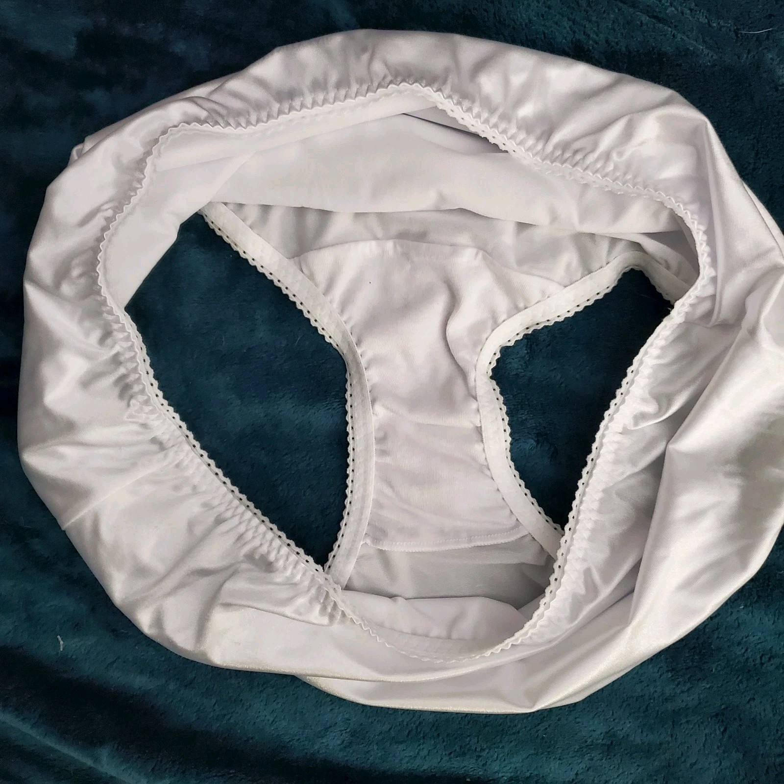 Vtg Sheer Panties Shiny Silky Nylon Gusset Plus Size 11 Sissy Sexy Granny Panty