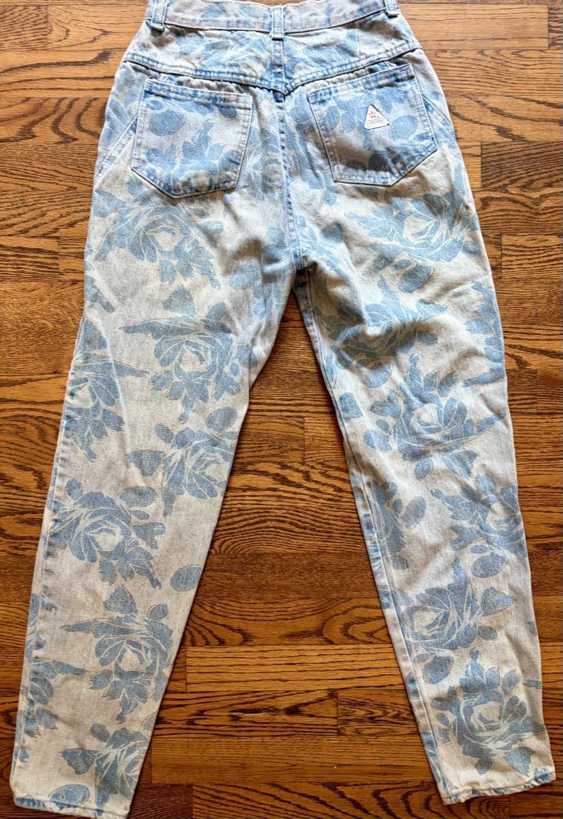 Vintage Zena Floral Damask Jeans Baroque Tapestry High Waisted Tapered Leg USA