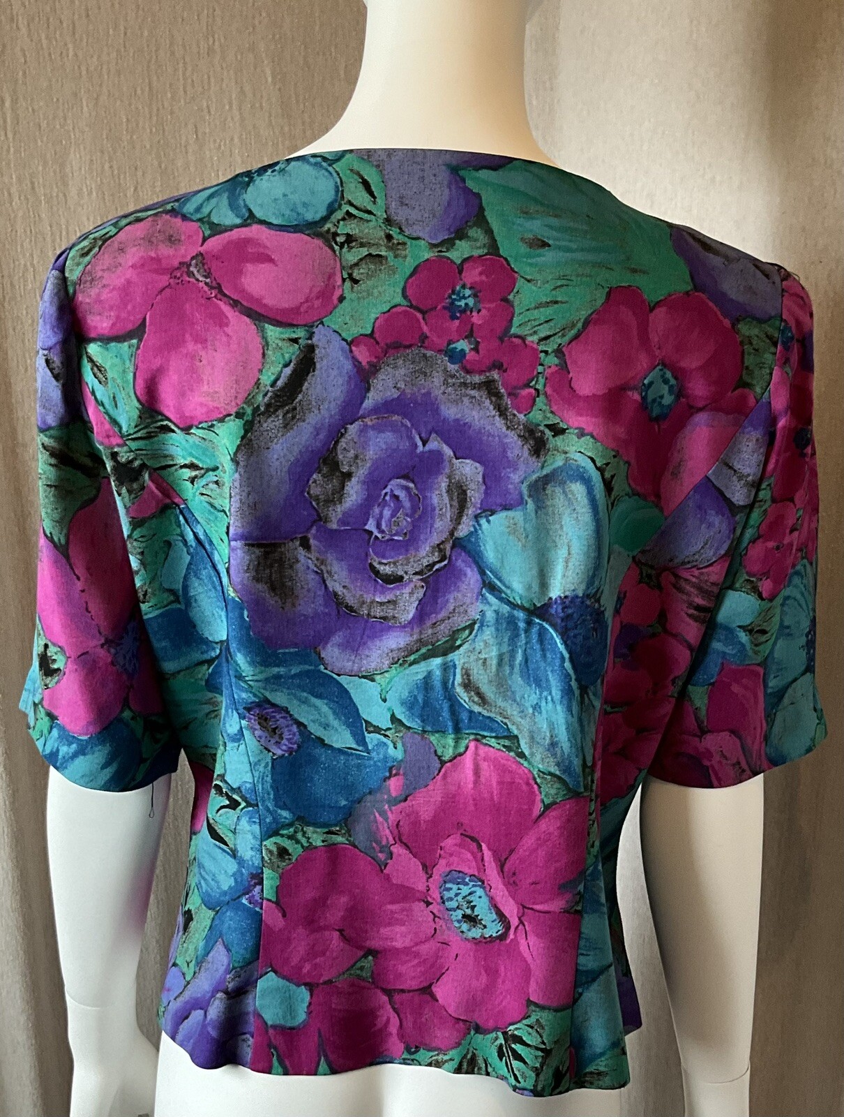 Joan Leslie Vintage 80’s Women’s Top Tropical Hawaiian Size 12 Golden Girls