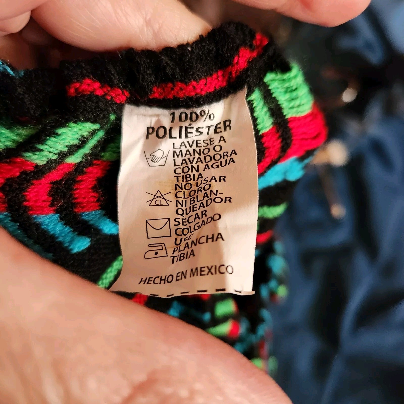 Vintage Colorful Mexican Knit Skirt Stretchy Waist 16-32