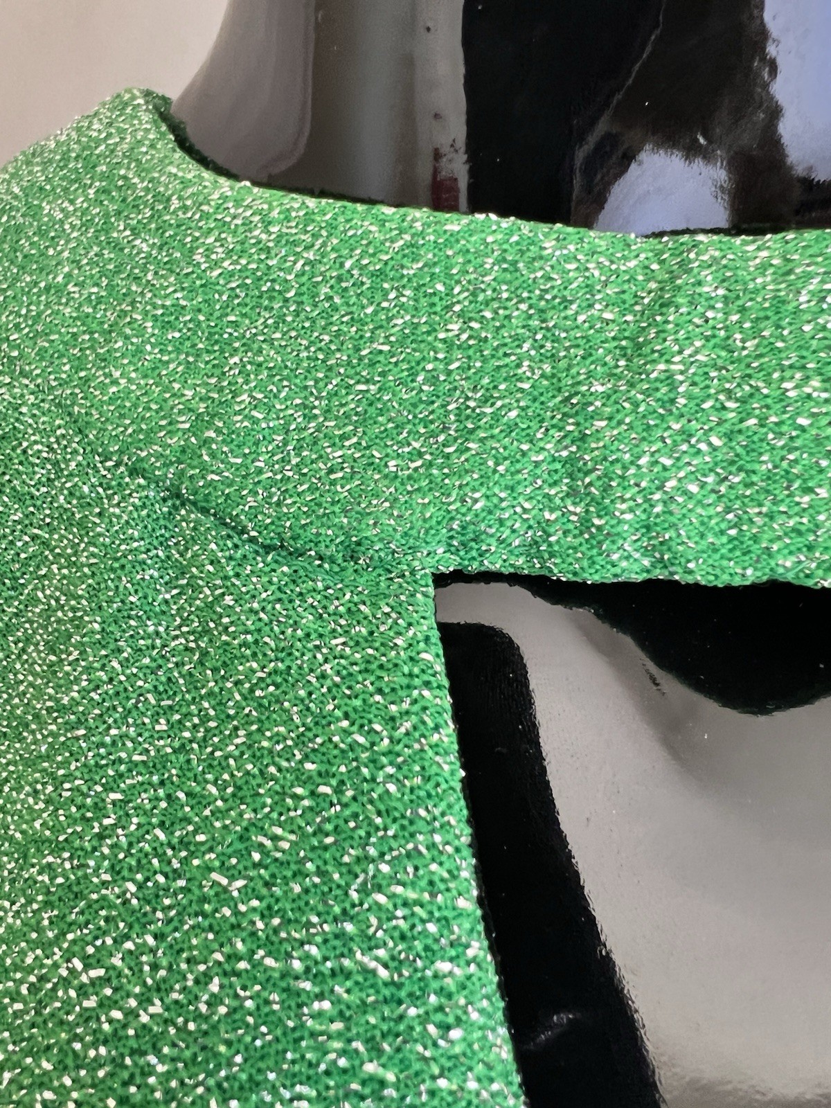 Vtg 1970s Hostess Dress Metallic Silver & Bright Green Maxi Cut Out Detail M/L