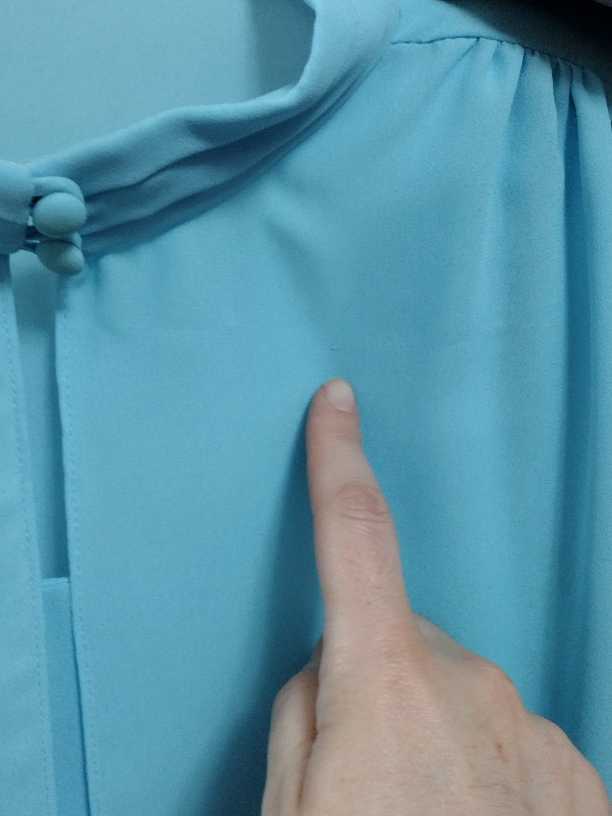 Vtg 70s Ice Blue Maxi Dress 16 1/2 Sheer Cardigan Jacket Made USA Formal Wedding