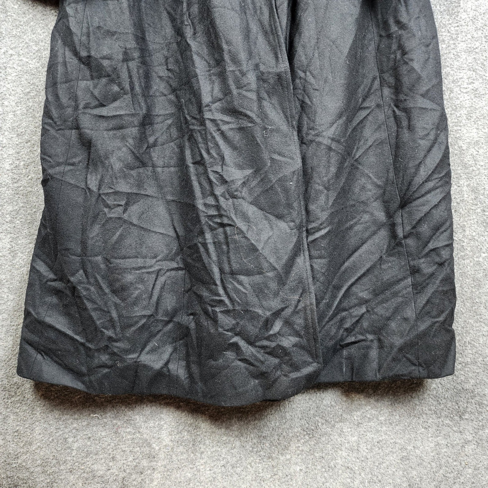 Harve Benard Wool Blend Coat Womens Black Vintage Long Button Front Trench