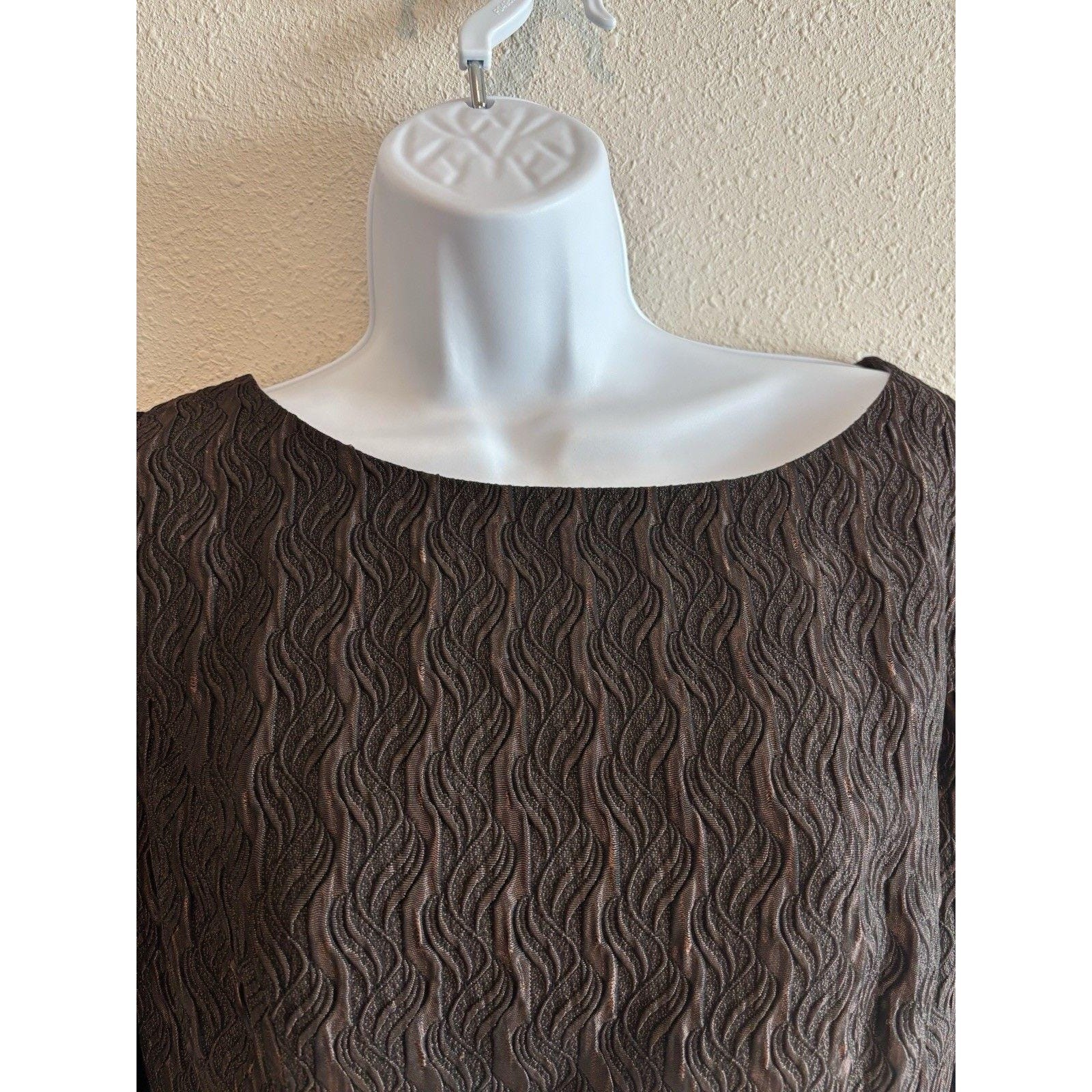 Vintage 1960s Sheath Dress Brown Textured Mod Cocktail Mad Men Jackie O Midi 6 M
