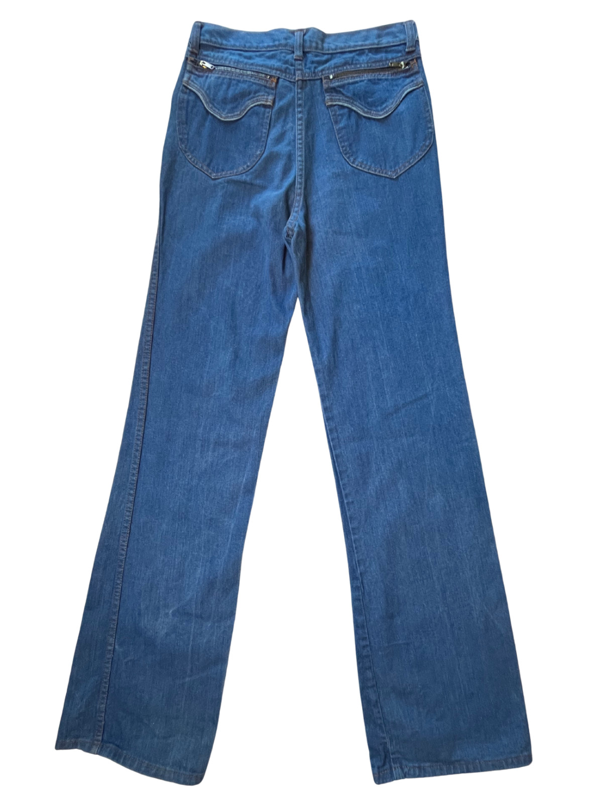 Vintage 80s Flared Jeans 29 34 Blue Cotton Tall Sears StyleWorks Western Grunge