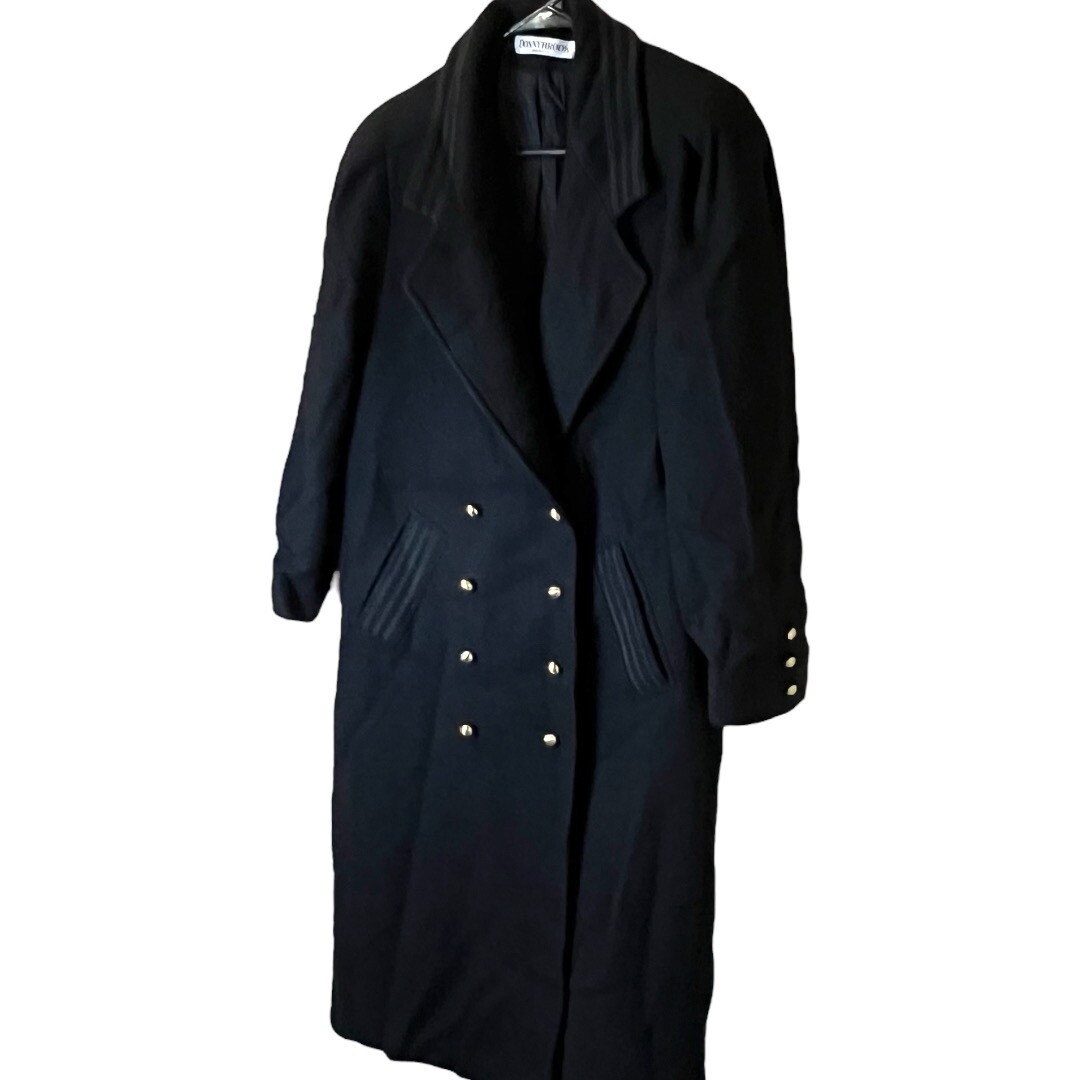 VTG DONNY BROOK Black Wool Trench Coat