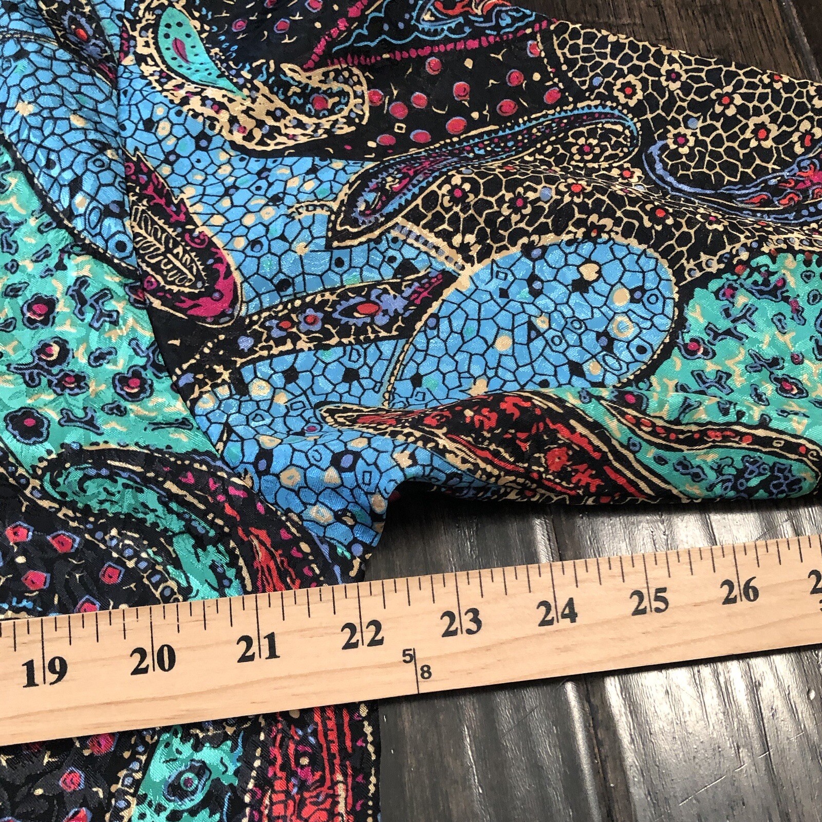 Vtg Lori Of California Blouse Womens Multicolored Paisley Sz 12 Smocked Waist