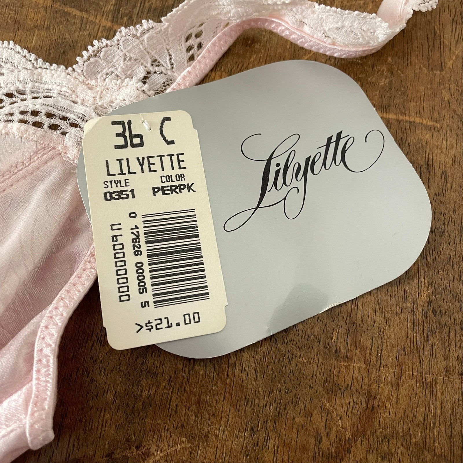 Vintage Front Closure Bra 36C, 1980s Lilyette Pink Stretch Satin Racerback NWT
