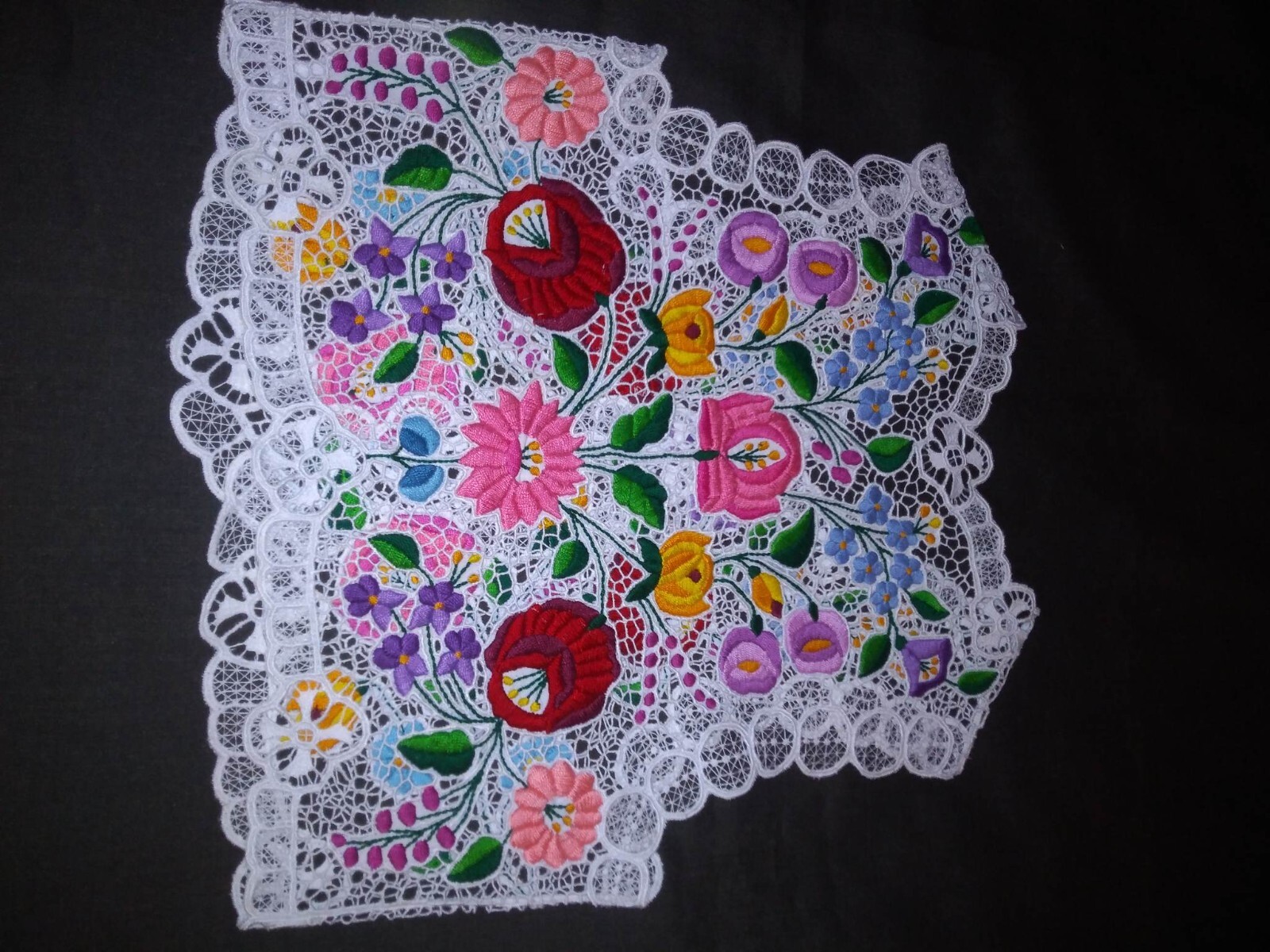 Rare Vintage Hungarian Kalocsa Floral Vest Traditional Folk Art New