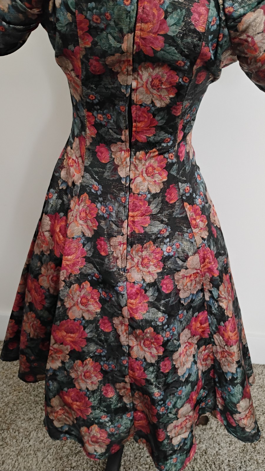 Vtg 90’s Karen Lucas Niki Dress Floral Cottage Off Shoulder Formal Y2k XS