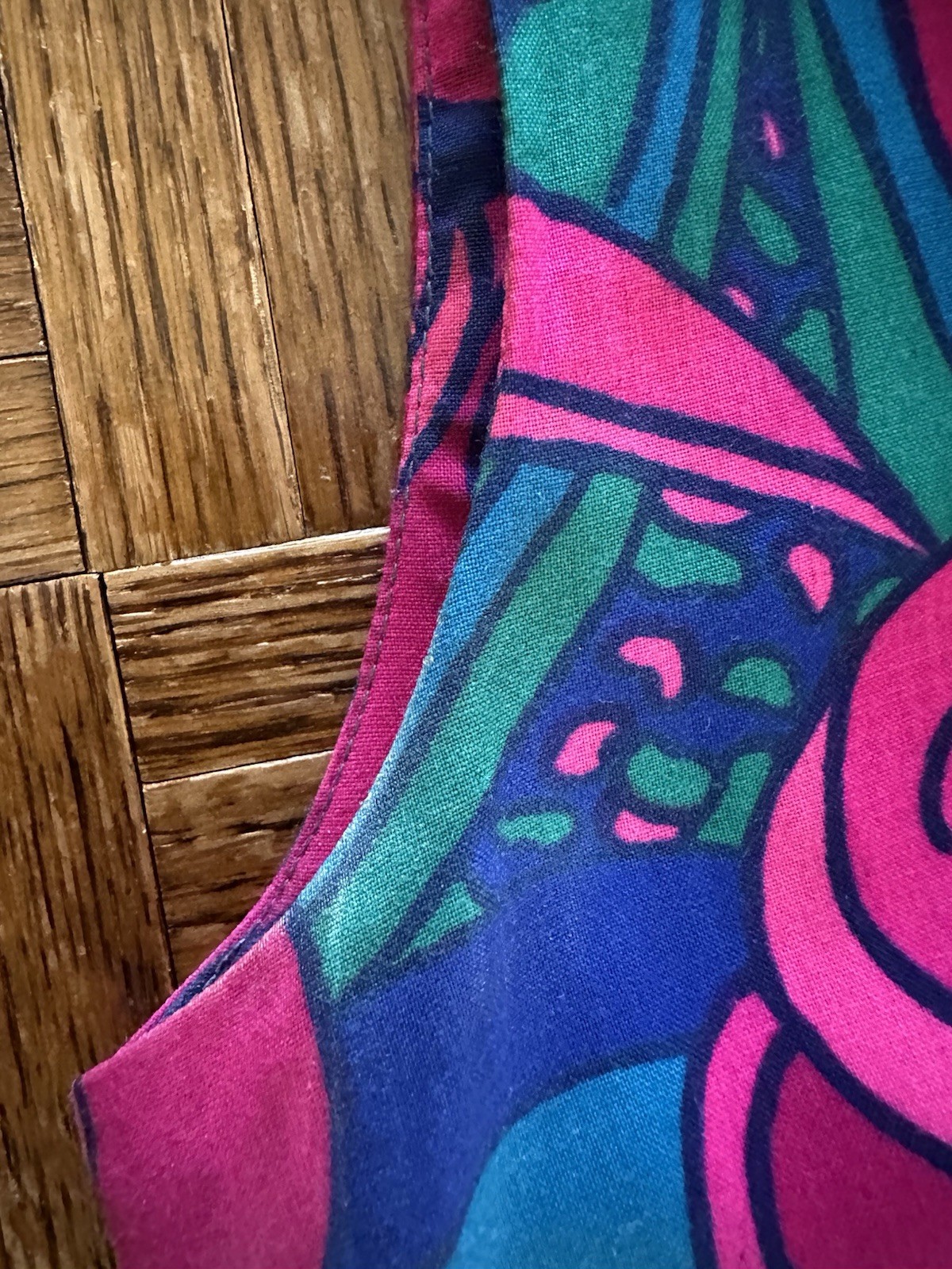 1960s Fumis Waikiki Hawaiian Palazzo Jumpsuit Psychedelic Floral Hostess Mod VTG