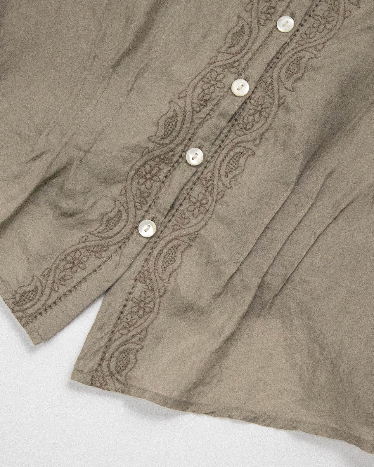 Vintage 1990s Donna Karan DKNY Silk Embroidered Top / S