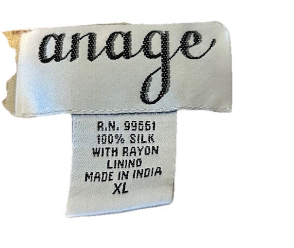 Vtg Anage jacket Women’s Sz XL 100% Silk w/ Rayon Multicolor RN99661 India