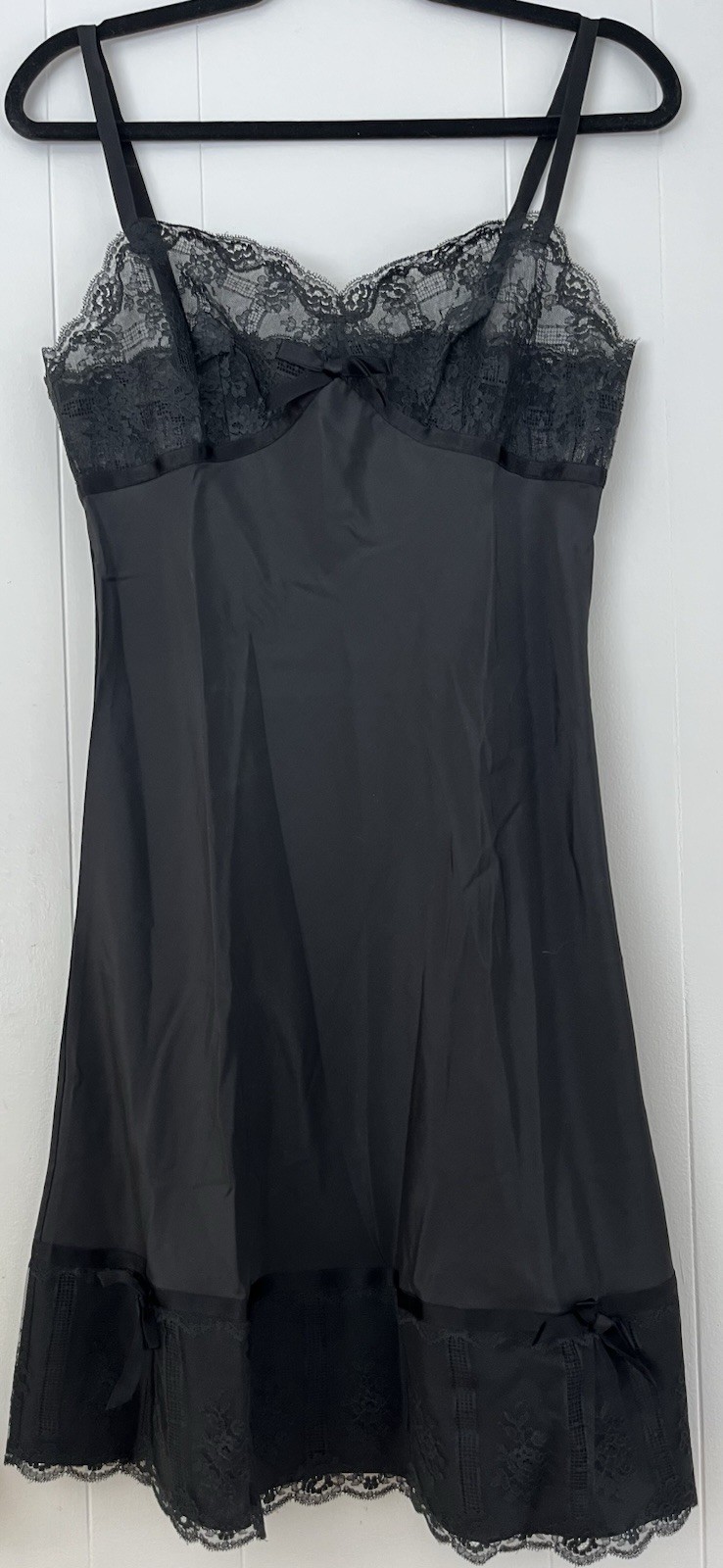 Vintage Black Lingerie Slip Made In France Size Extra Small/Small