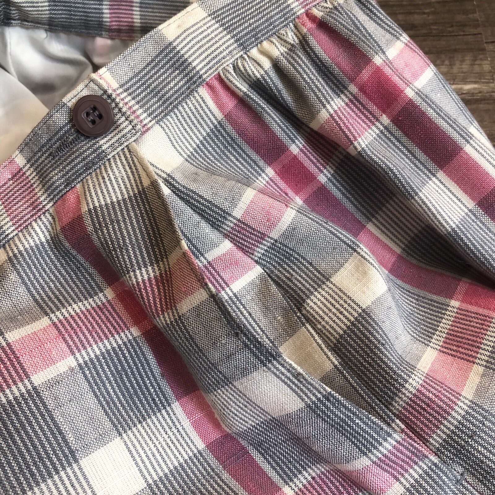 VTG Pendleton Country Sophisticates Skirt Womens S Pink Plaid Pleated Midi Silk