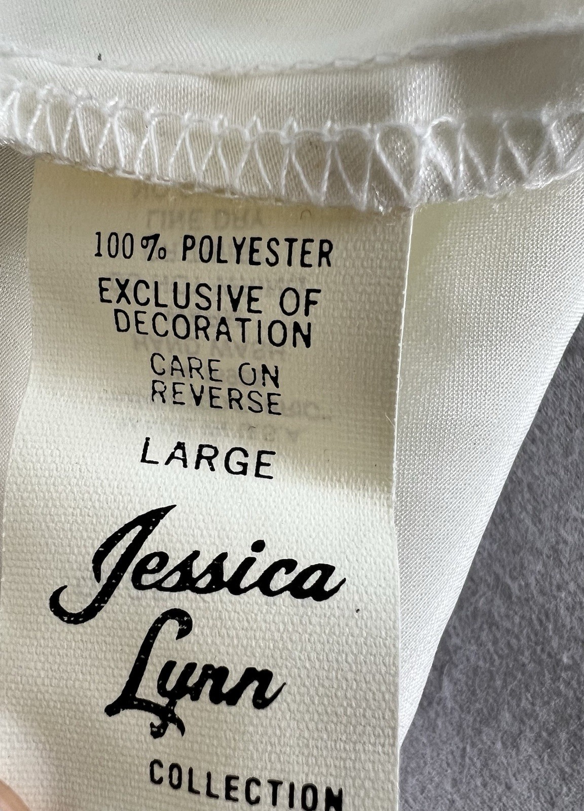 VTG Jessica Lynn Collection Women Set Robe Night Gown Satin L Ivory Chiffon Y2K