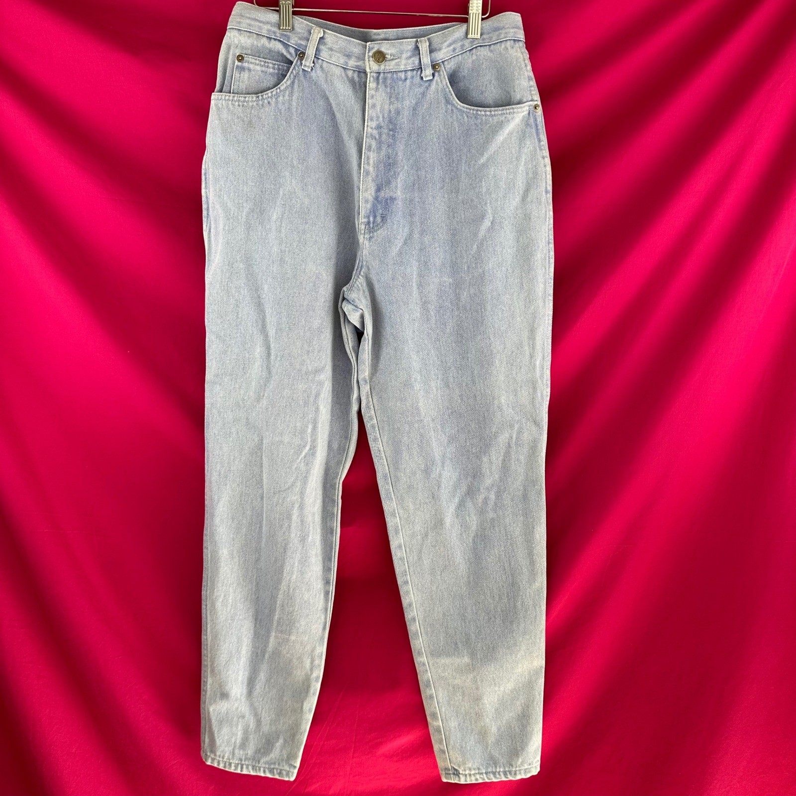 Vintage 90s Stefano Mom Jeans Women’s 14 Light Blue Wash High Rise Tapered Leg