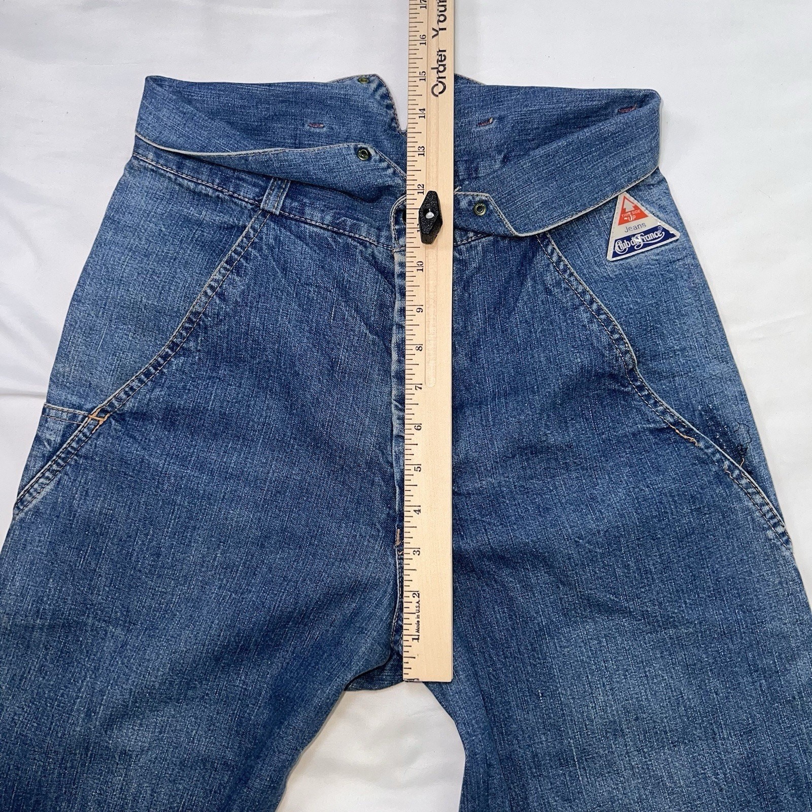 Club De France Jeans Europe Size 38 / US 6 Blue Fiold Over Denim Vintage 70s 80s