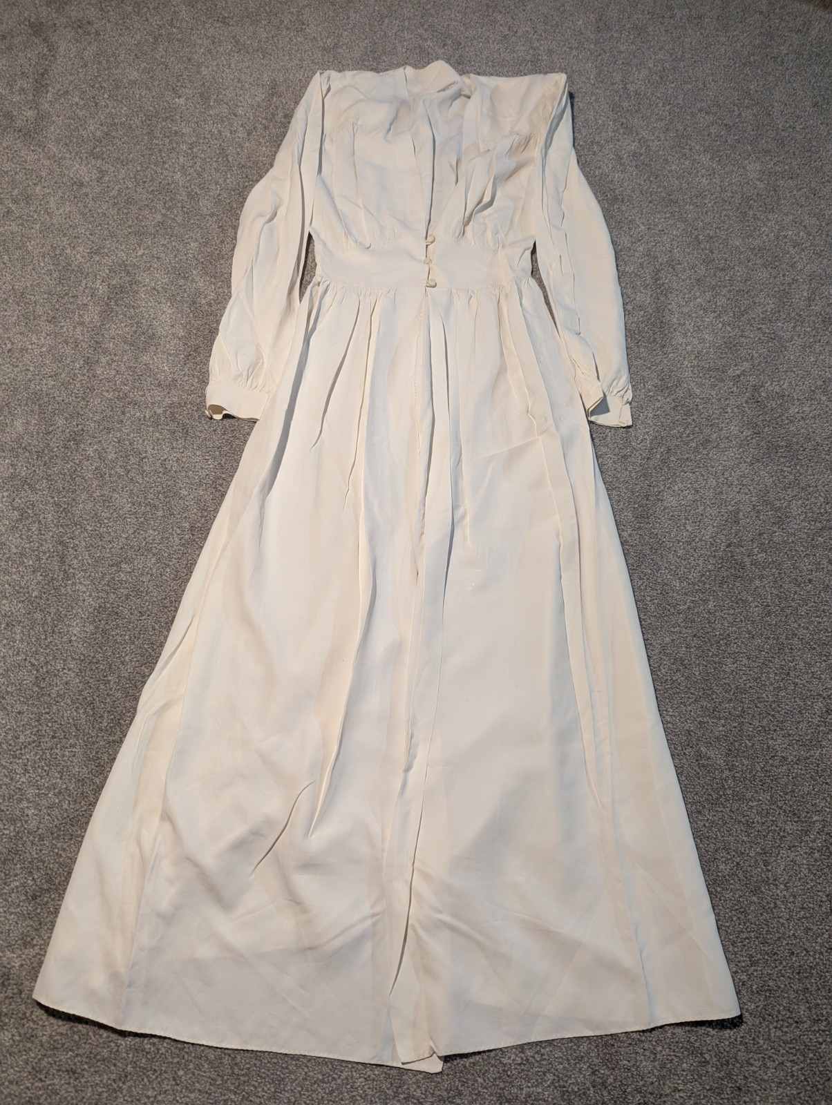 Vintage Trousseaux By Terris Dress Womens Medium? 1930s Maxi Satin White